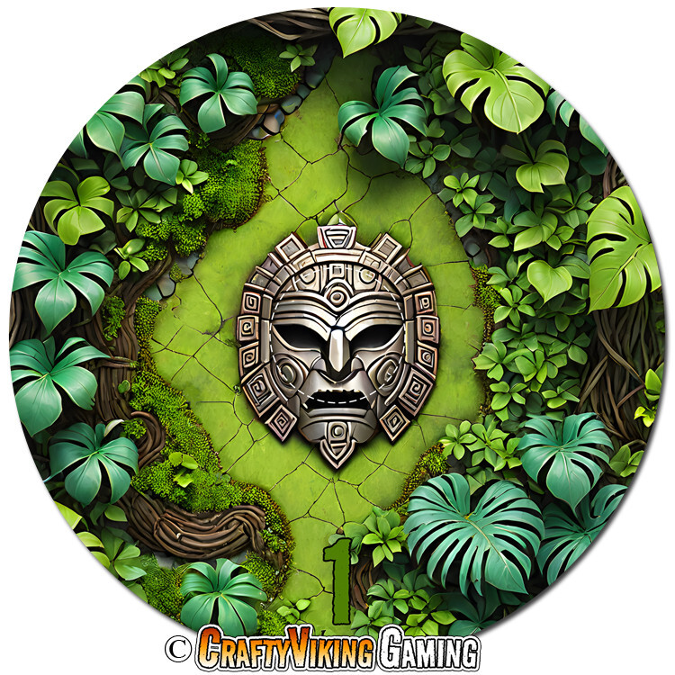 Objective Markers 7.57" AZTEC For Warhammer 40K Age of Sigmar Neoprene