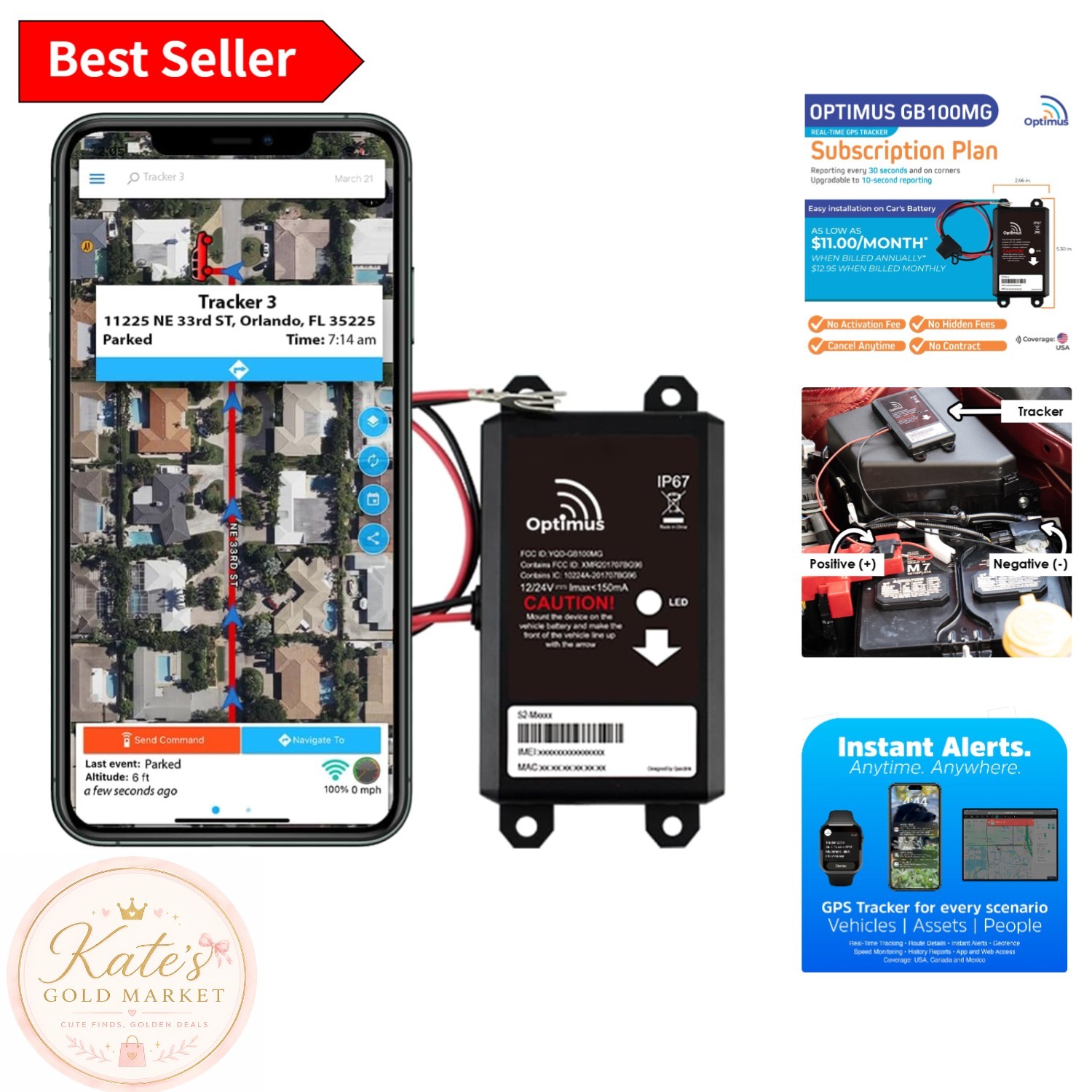Real-Time Vehicle GPS Tracker - Nationwide Coverage & Cancel Anytime Options