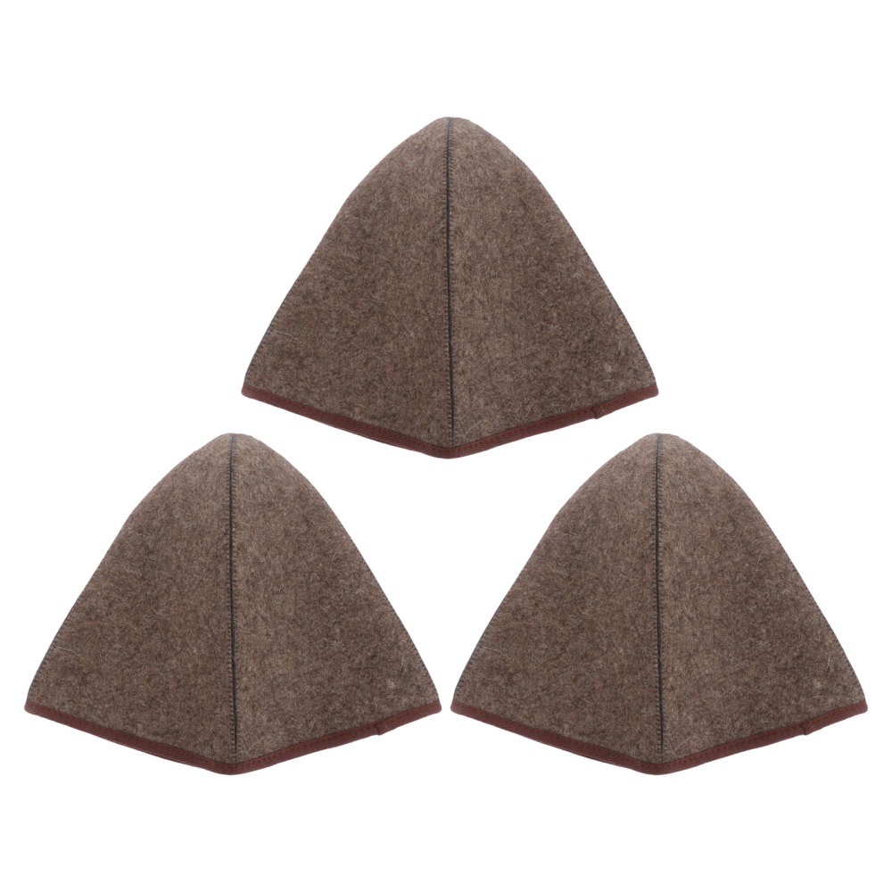 3 PCS Sauna Hats: Thickened Portable Bath Hat - Wool Felt Sauna Cap for Men