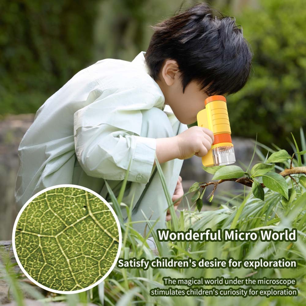 Microscope with LED light, a biological educational science experiment toy gift