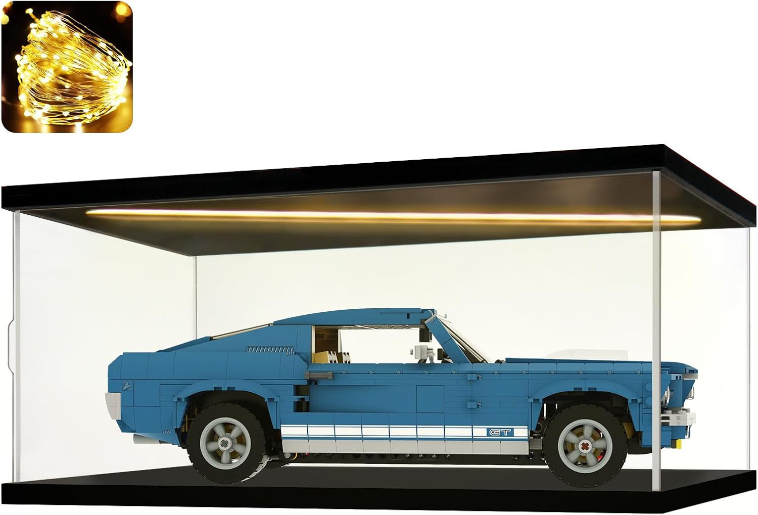 Car Display Case Acrylic LED Light 1/12 Clear Rack Model 1/18 Diecast Door Box