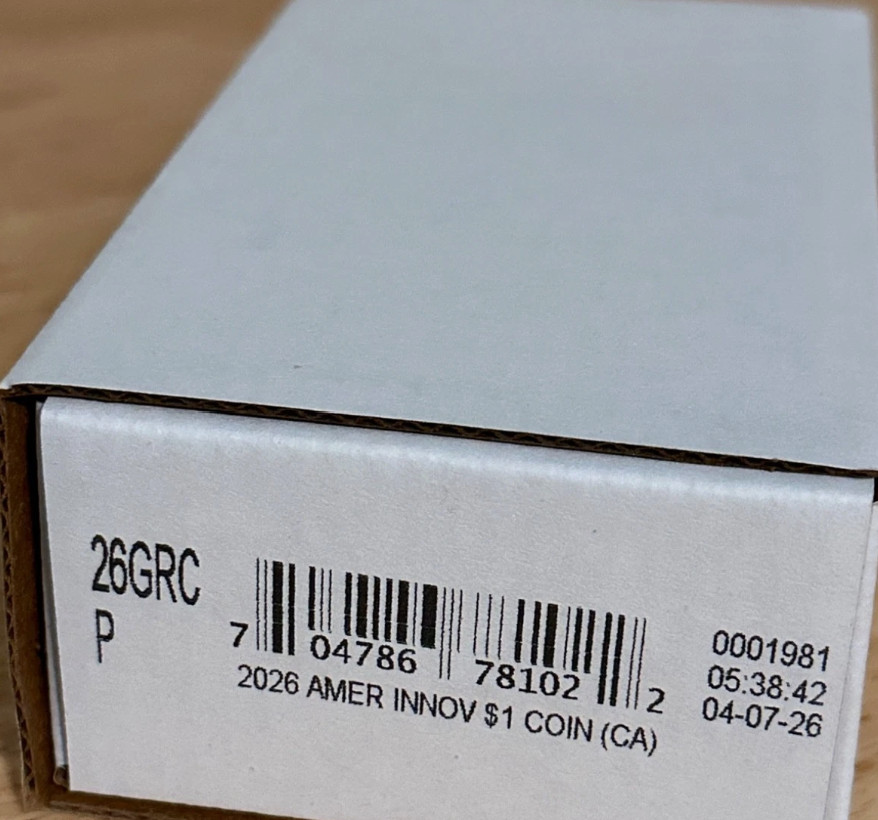 2026 P $1 American Innovation Coin Roll - California Steve Jobs sealed 26GRC