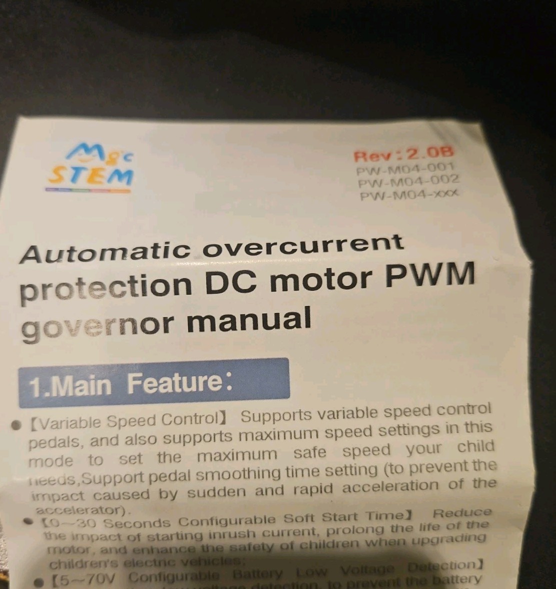Magic STEM DC Motor PWM Governor Speed Controller 40A Overcurrent Protection Rev