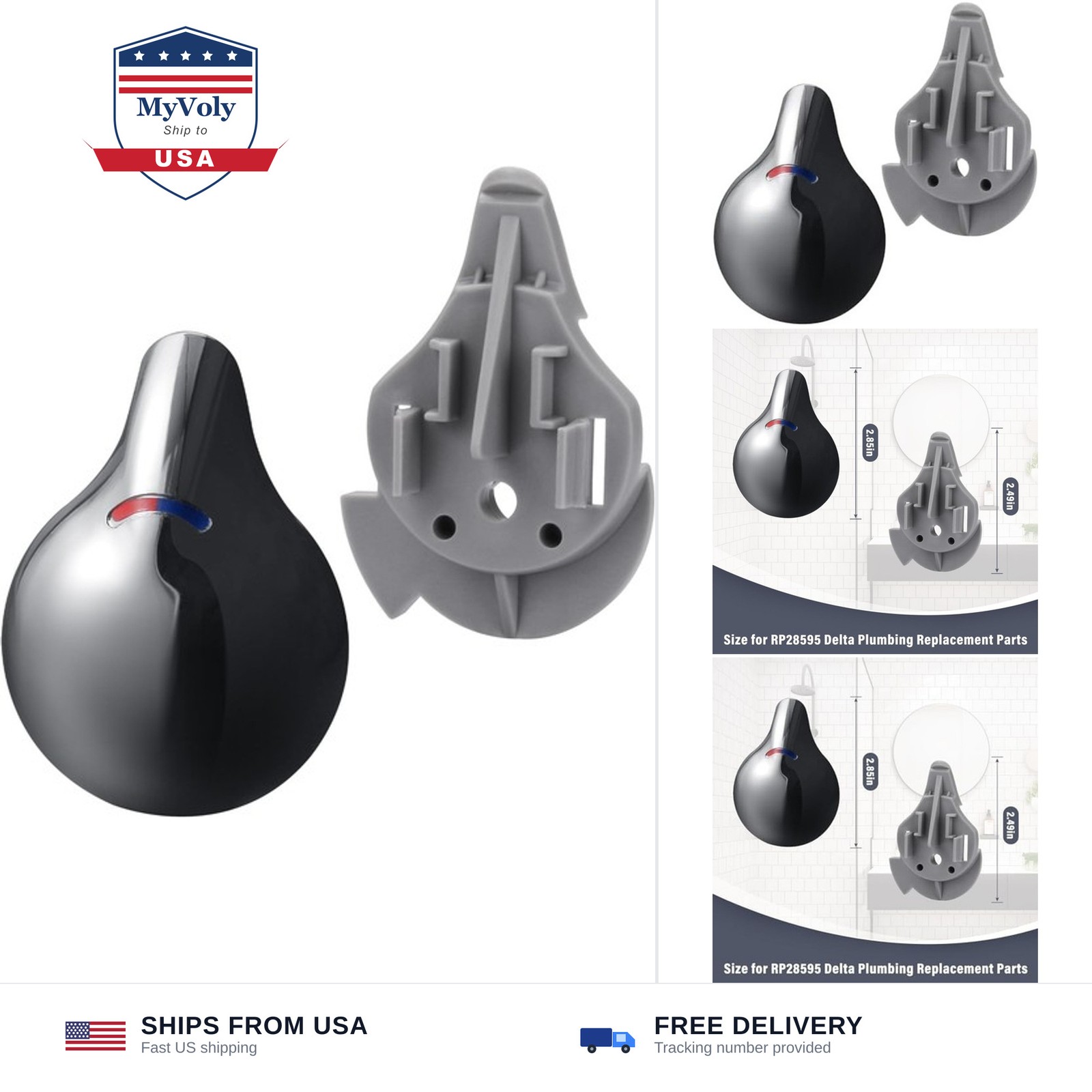 RP28595 Shower Handle Replacement for Delta | Faucet Temperature Knob and Cov...