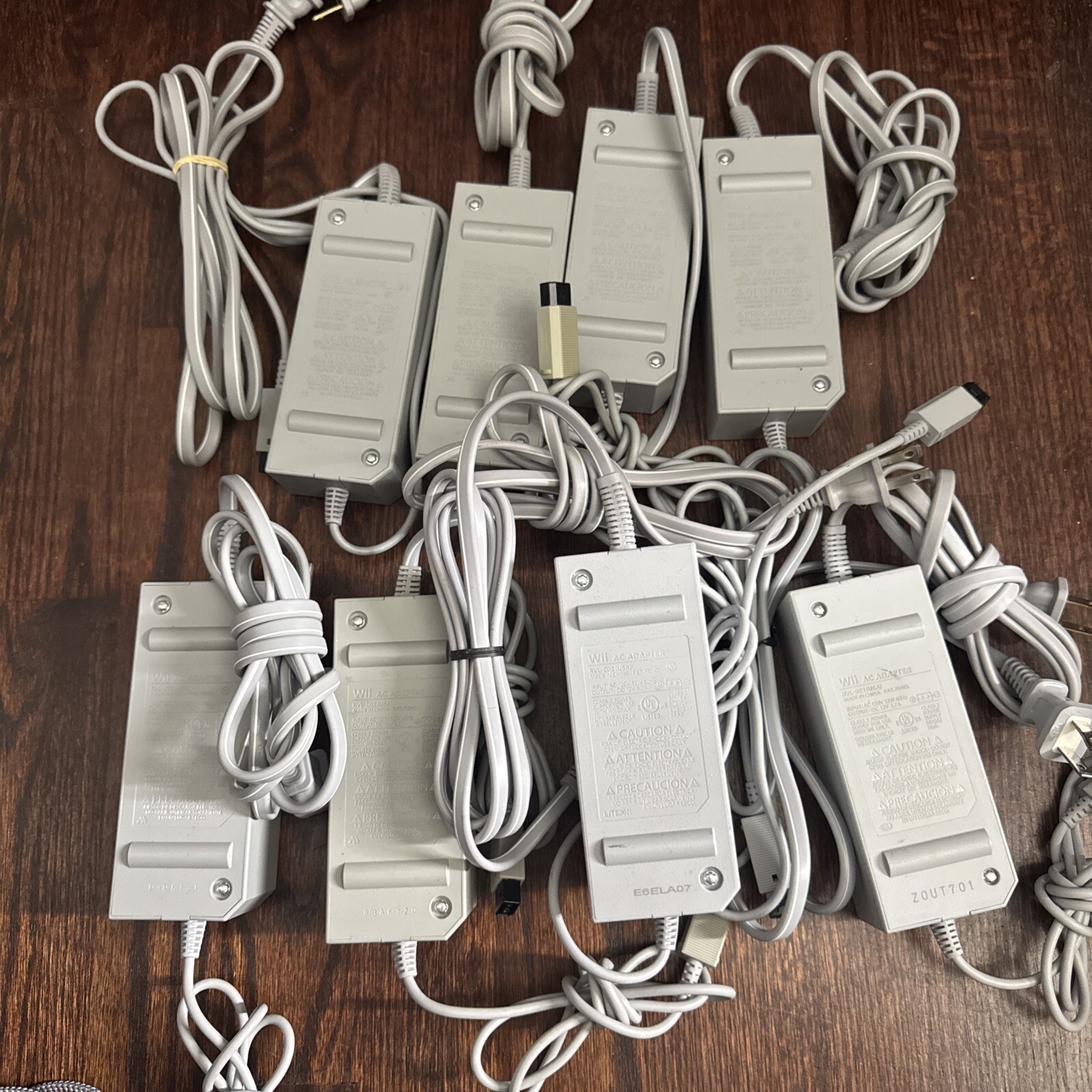 Lot of 8 Official OEM Nintendo Wii AC Power Supply Adapter Cord RVL-002 TESTED!