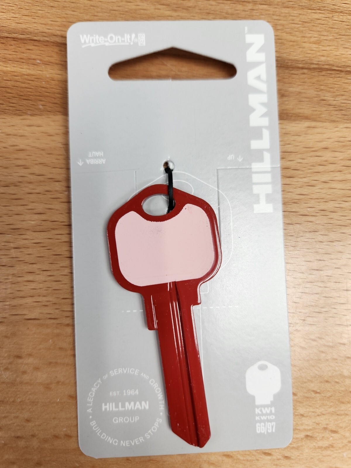 RED WRITE-ON-IT KWIKSET KW1/KW10 KEYBLANK - READ DETAILS BELOW