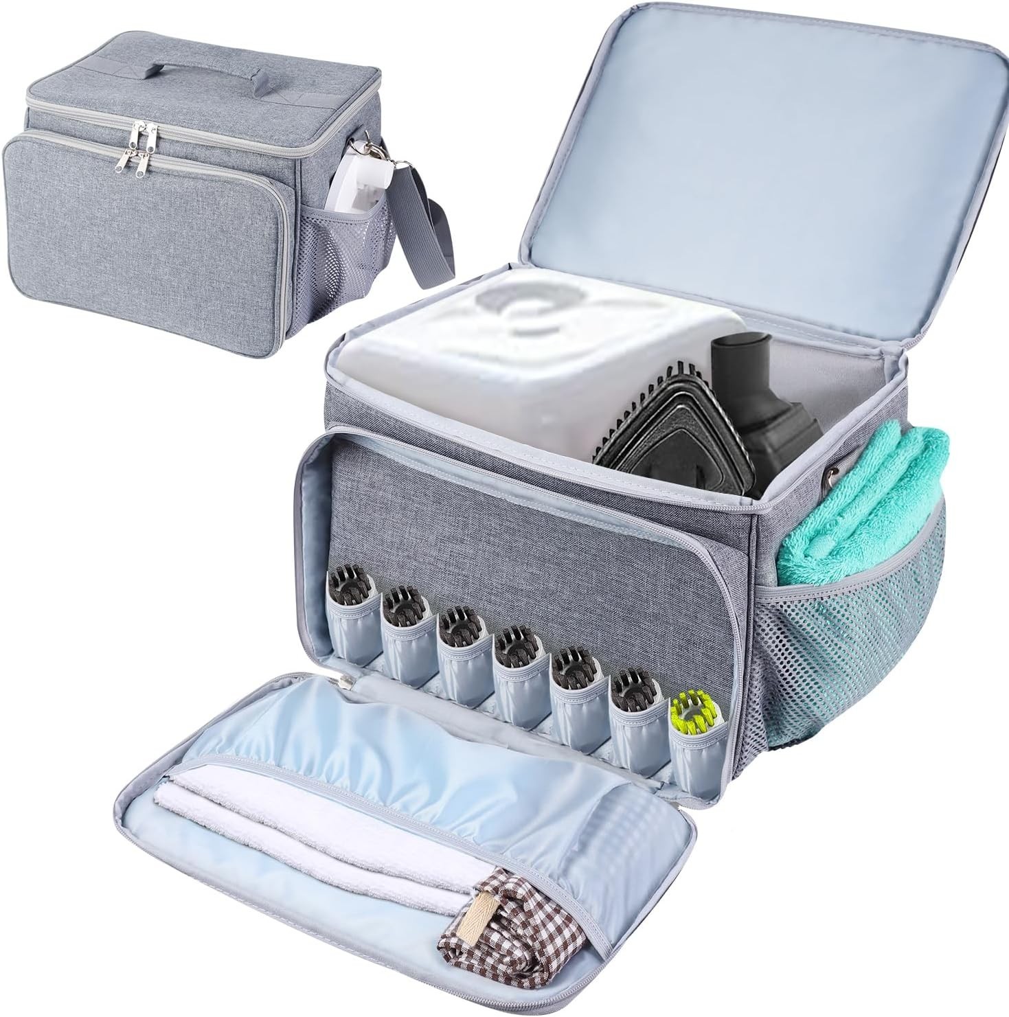 Adjustable Compartments Carry Bag Compatible with Dupray Neat Steamer for Floors