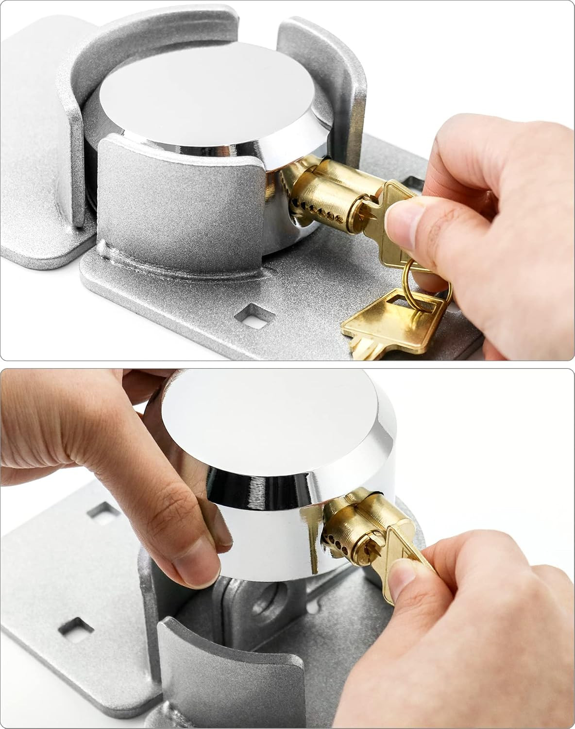 Solid Steel Puck Lock Set with Hasp – Reinforced Security Design for Trucks, Van