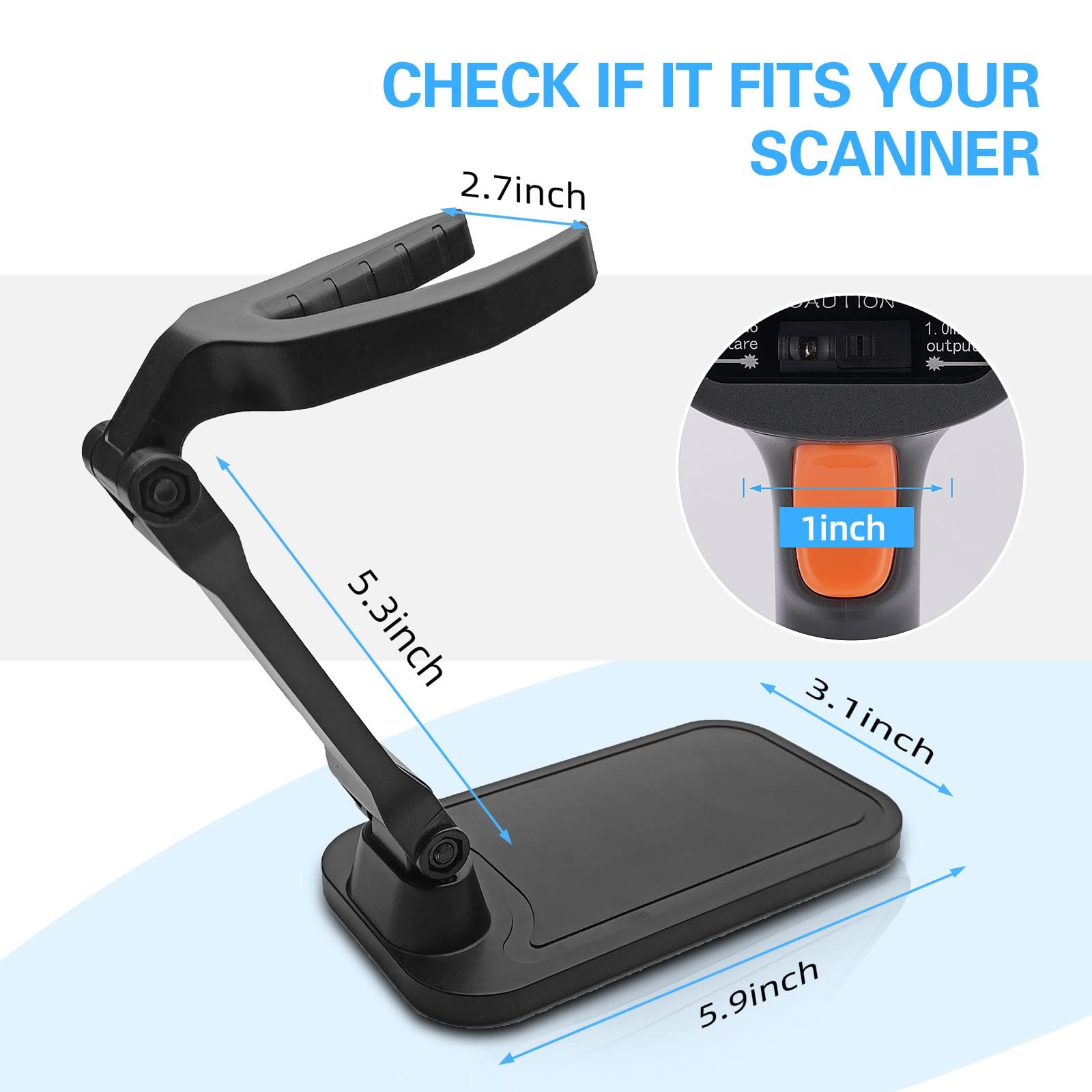 JRHC Universal Barcode Scanner Stand Hands Free Adjustable