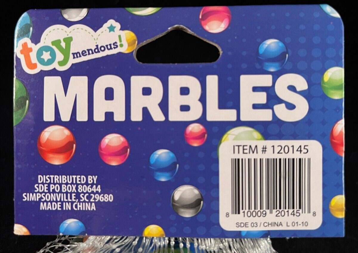 Toymendous - Marbles - 50 Count - Includes 1PC 0.95" (2.4cm) Marble - Glass