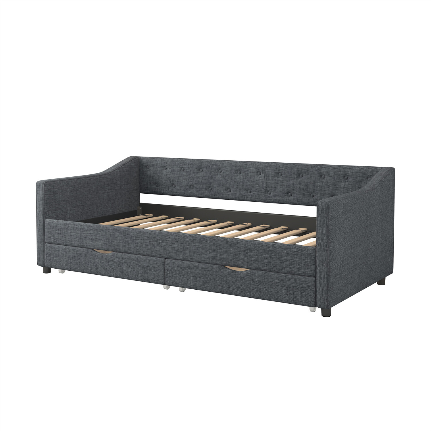 Twin Size Daybed Upholstered Bed Frame Sofa Bed with 2 Storage Drawers