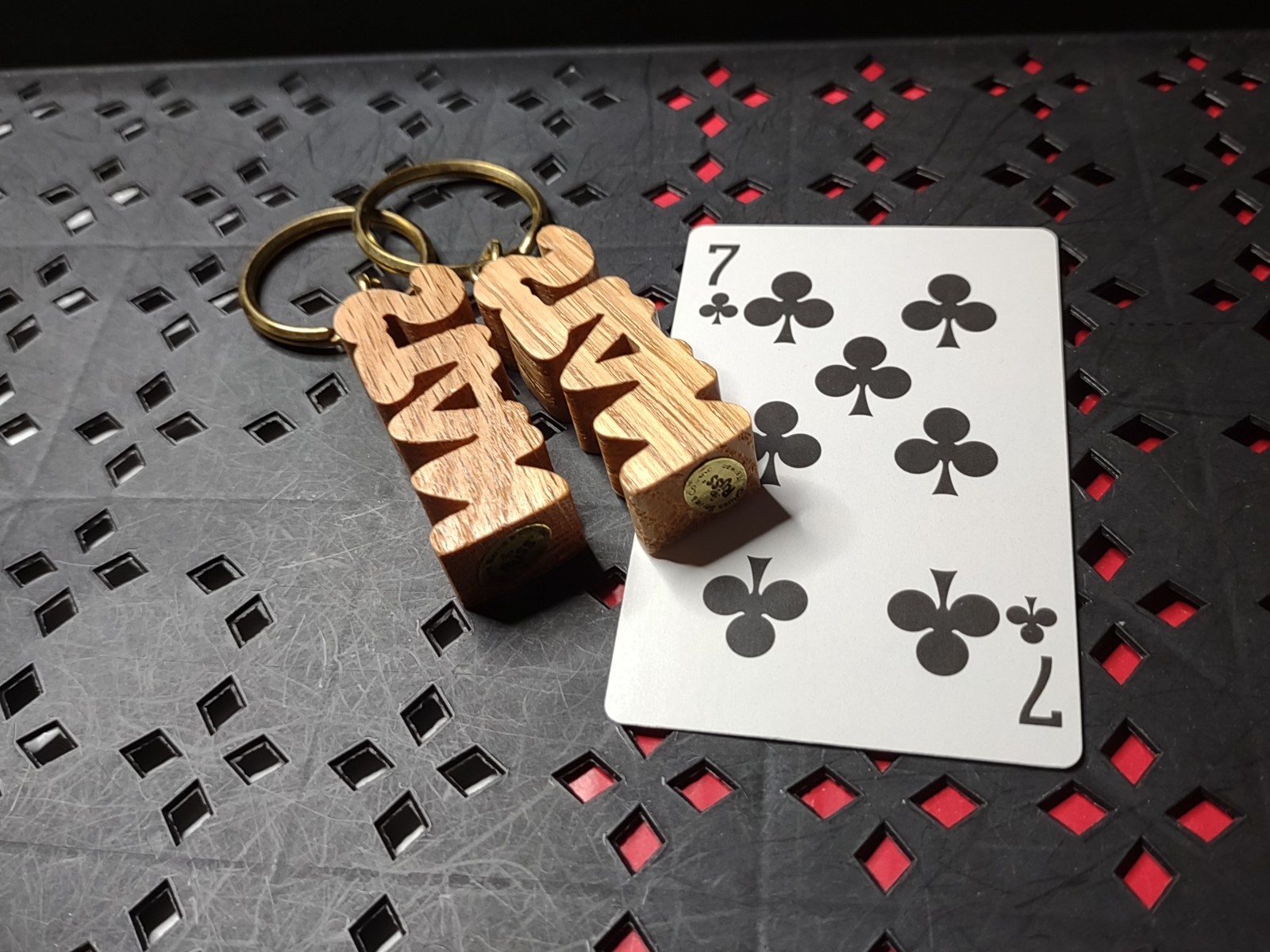Set Of 2 Wooden Stan Keychains