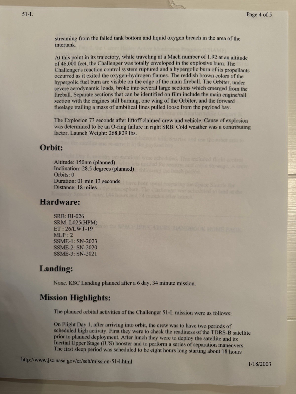 NASA Challenger 10 Patch And Info