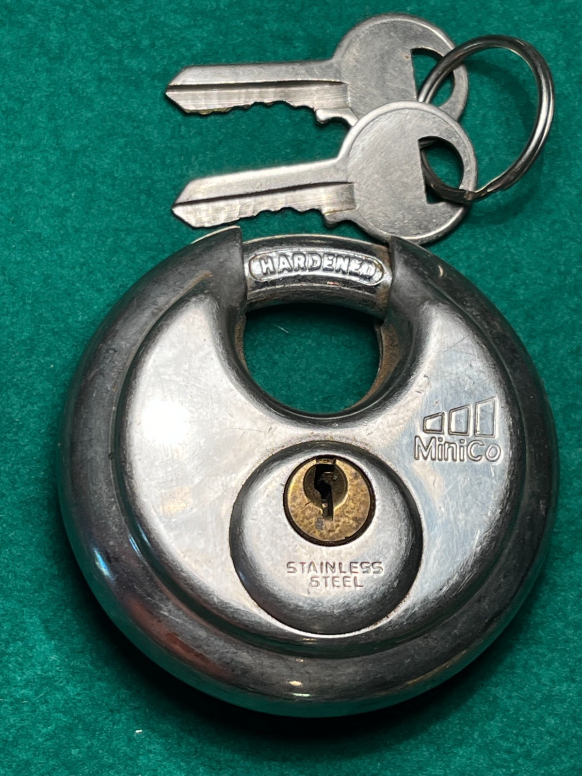 MiniCo Hardened Stainless Steel Padlock W-2-Keys