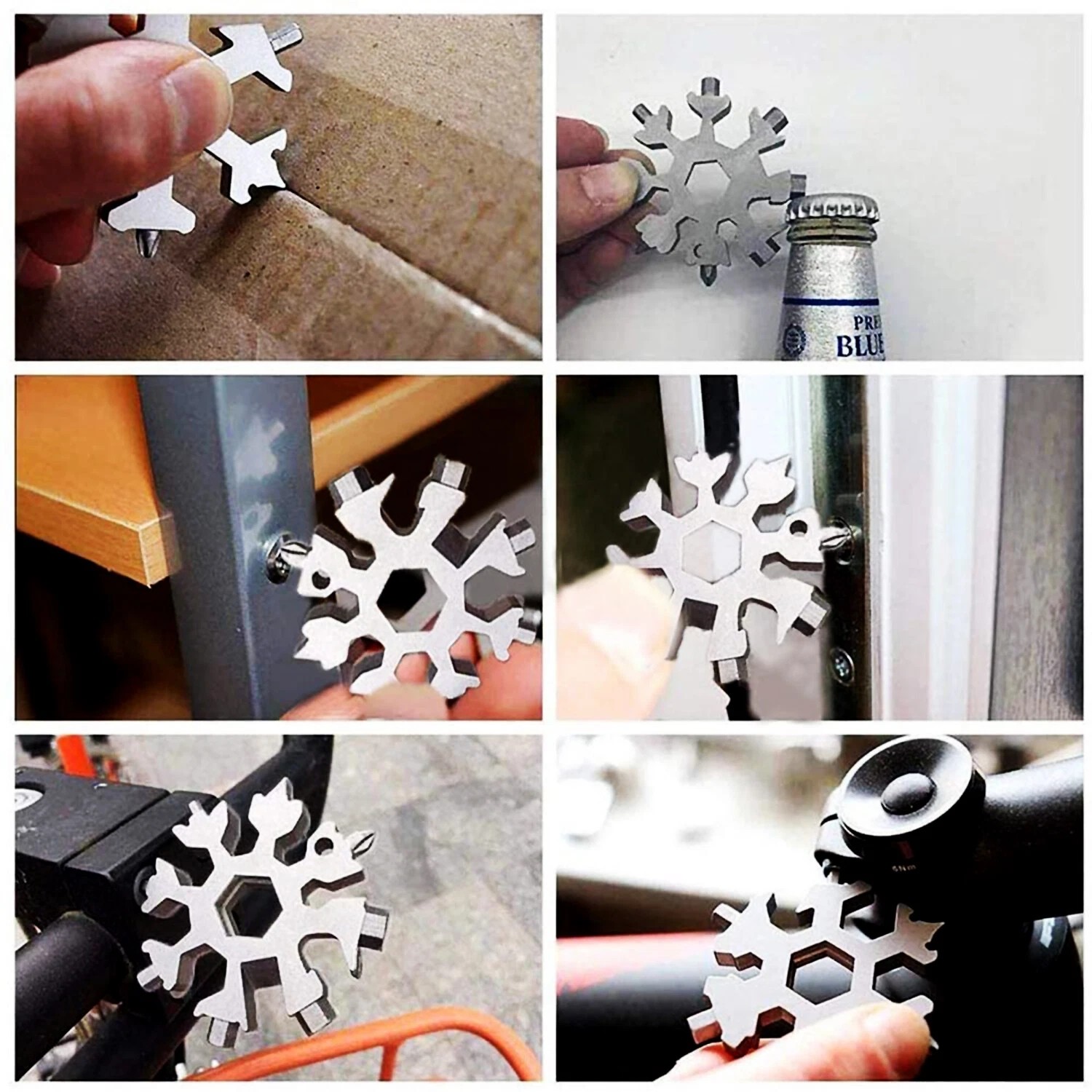 18-in-1 multi-function tool kit- Allen Wrench. Phillips, Flat head-SNOWFLAKE