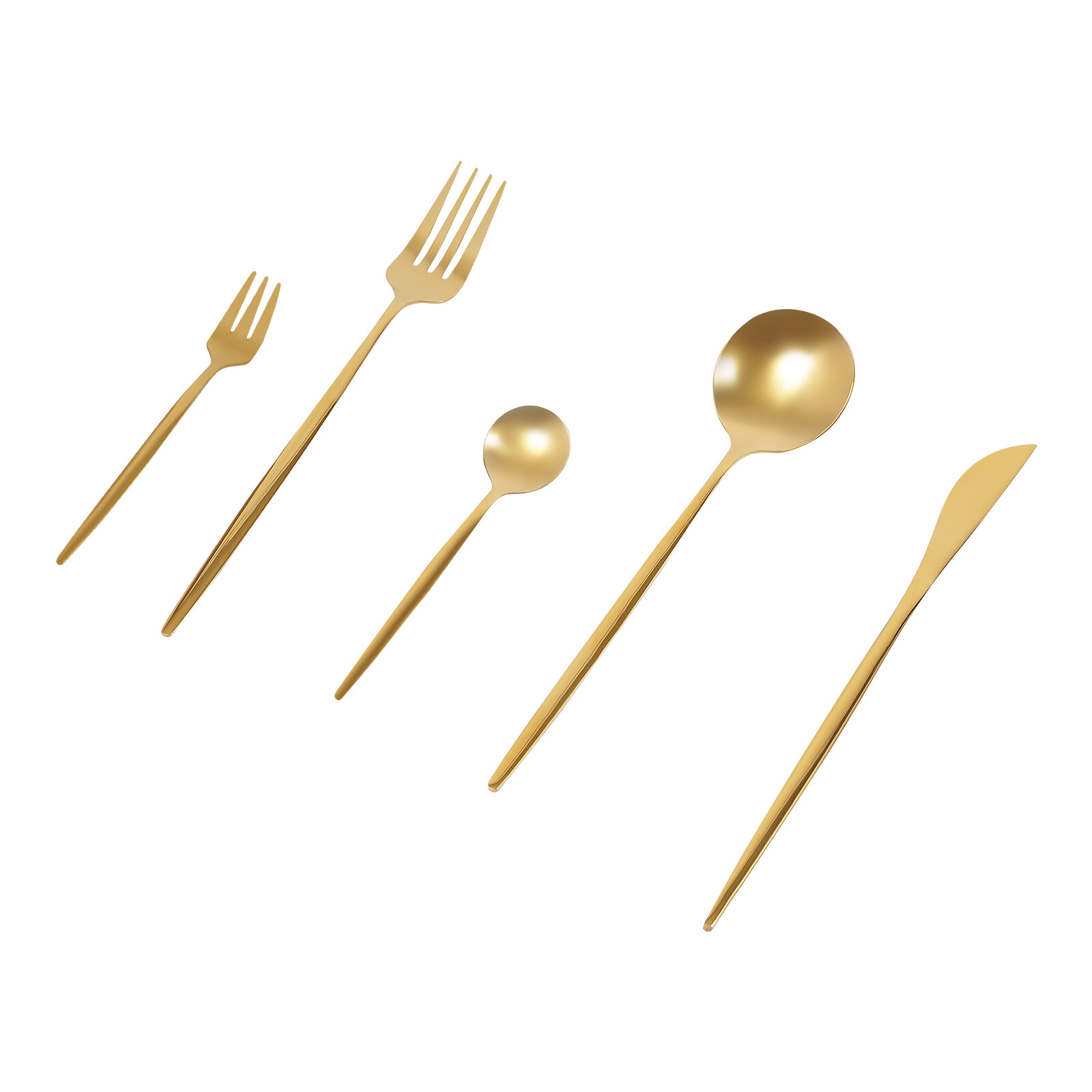90 Pieces Gold Silverware Set Modern Stainless Steel Flatware Set Service For 18