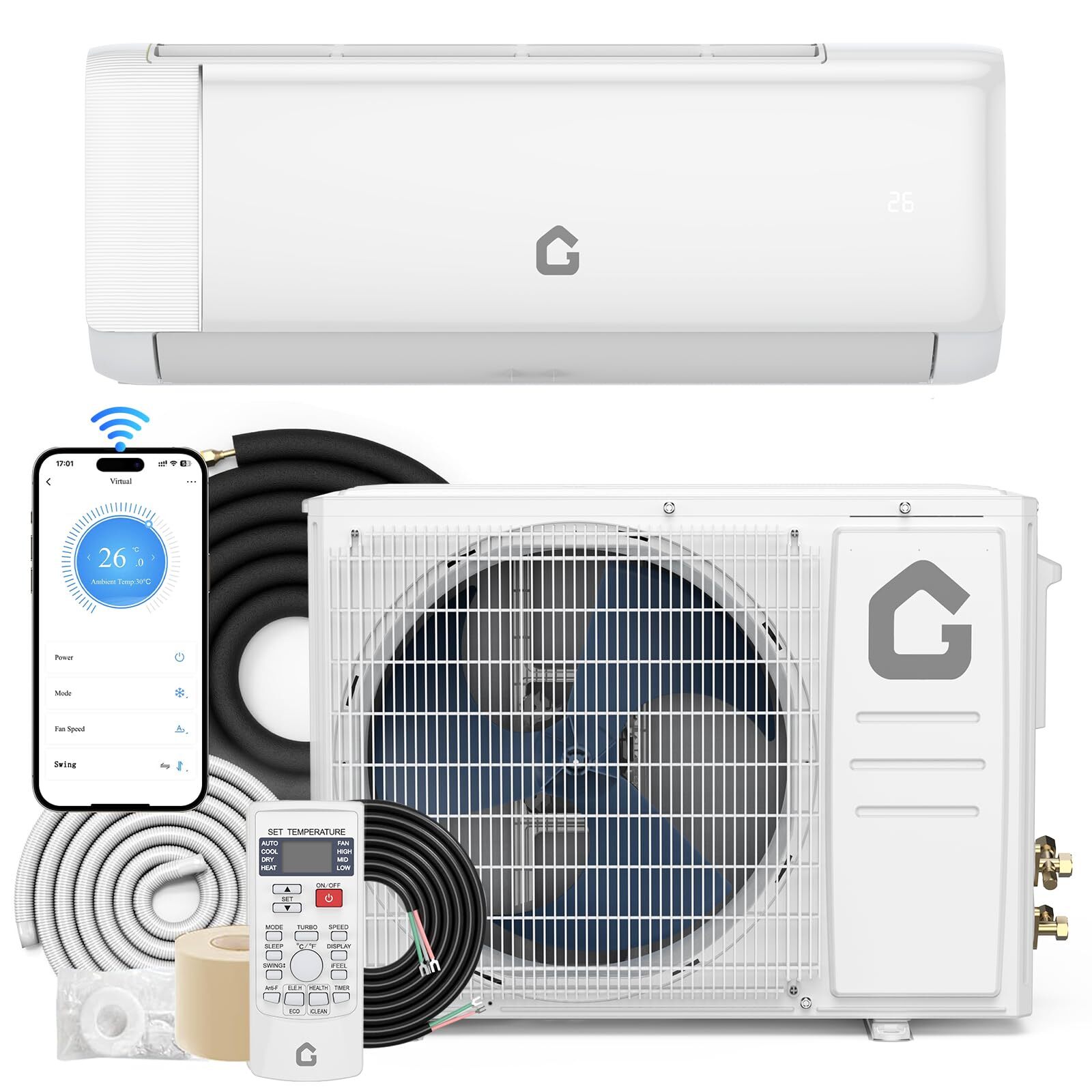 Ⓜ️🌞SEER 21 12000BTU Mini Split Air Conditioner AC & Heater Wall-Mounted Ductles