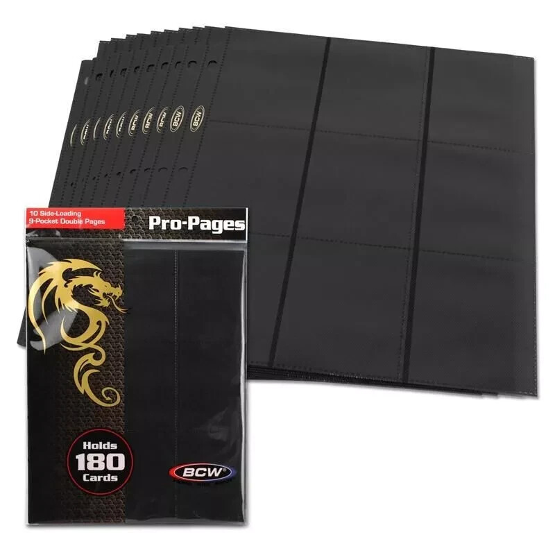 BCW Side Loading 18-Pocket Pro Pages (10 pack) - Choose your Color!