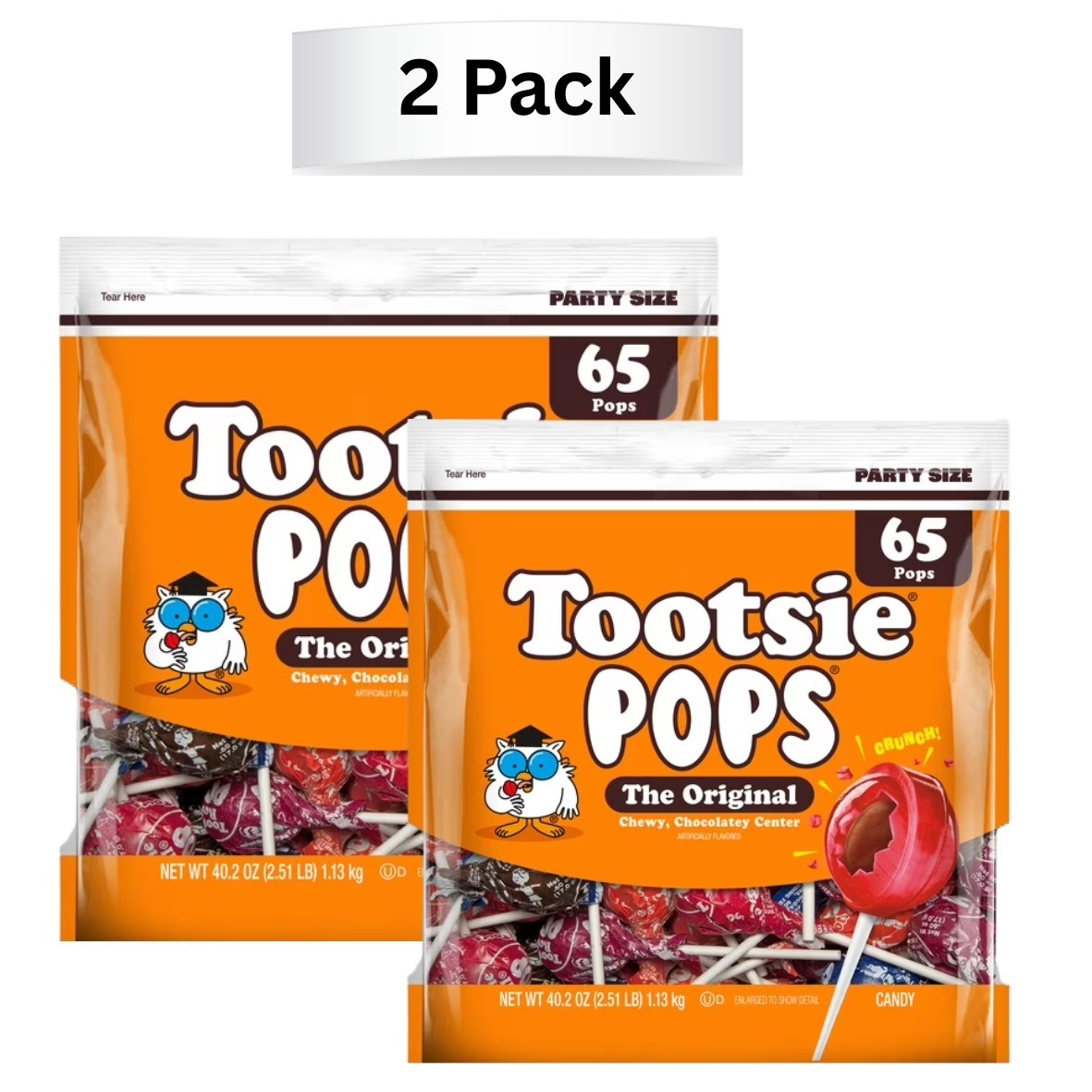 Tootsie Pops, The Original, Assorted Peanut Free and Gluten Free Lollipops 130 C