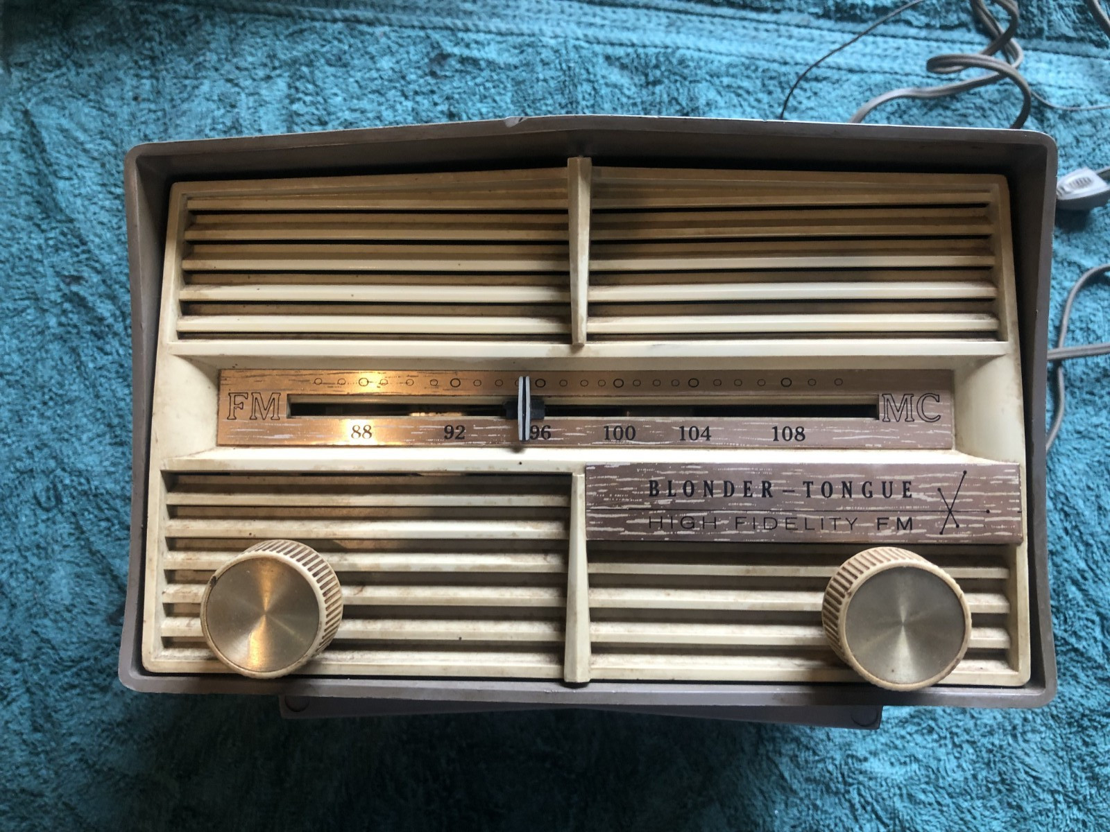Vintage MCM Blonder Tongue Labs R-20 Tube FM Radio - Works