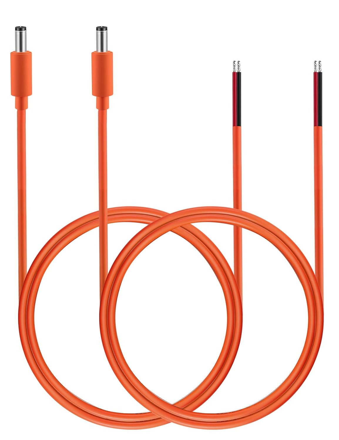 16AWG DC5521 Power Pigtails Cabl⭐ 1M 3.3FT, Pure Coppe⭐Orange, 5.5MM x 2.1MM