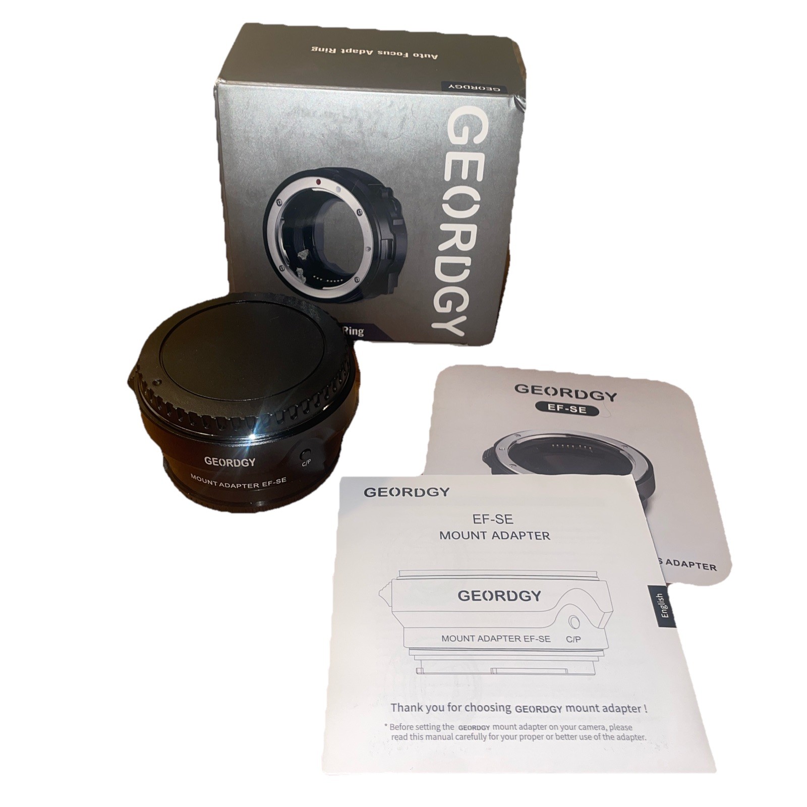 New Geordgy EF-SE Mount Auto Focus Lens Adapter C/P - Canon to Sony Open Box