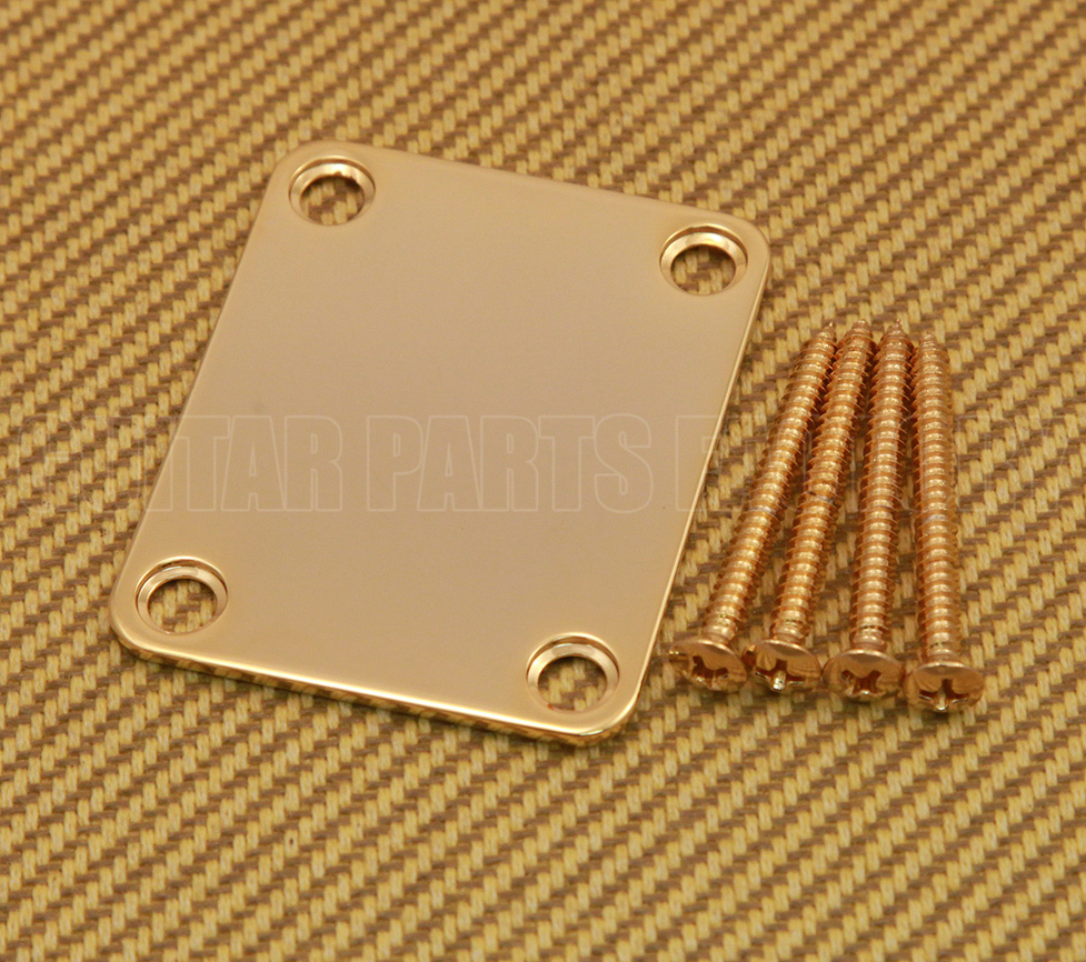099-1447-200 Genuine Fender Gold Plain Vintage Style Guitar/Bass Neck Plate