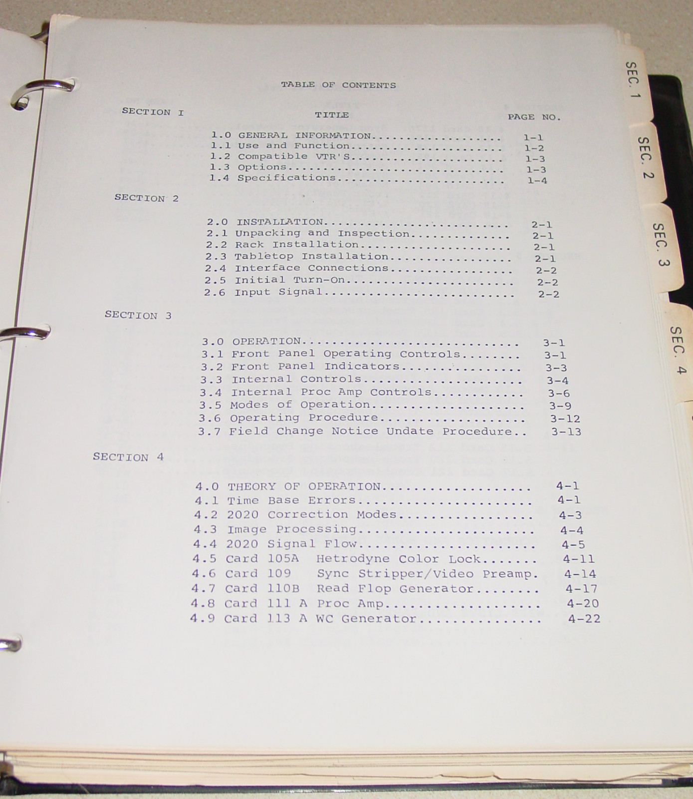 MICROTIME 2020 Electronic Signal Processor Manual operations, maintenance repair