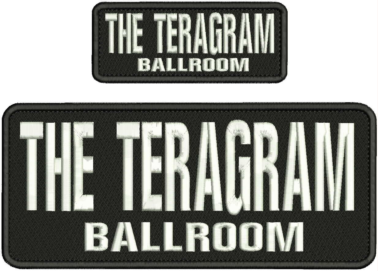 THE TERAGRAM BALLROOM EMB PATCH 4X10 AND 2X5 HOOK ON BACK BLACK/WHITE