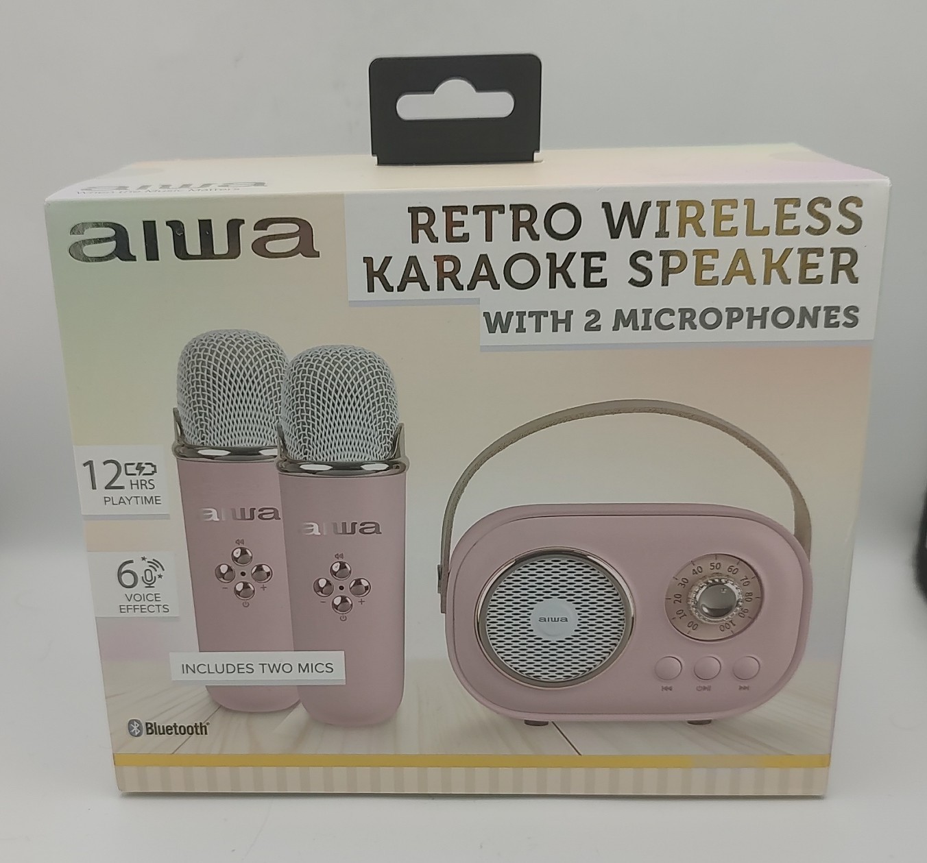 Aiwa Retro Wireless Karaoke Speaker with 2 Microphones - Brand New