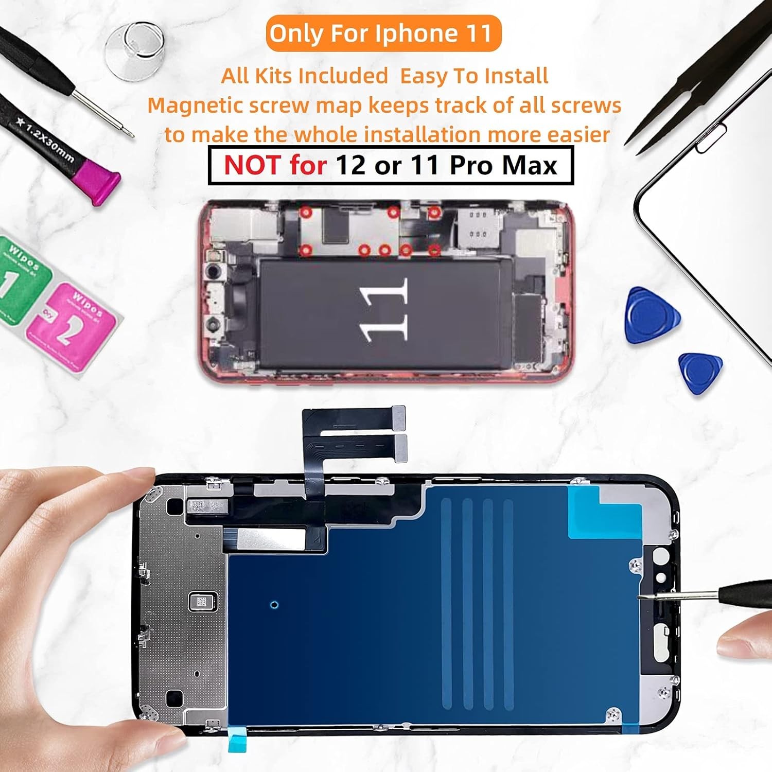 for iPhone 11 Screen Replacement 6.1 3D Touch LCD iphone 11, black