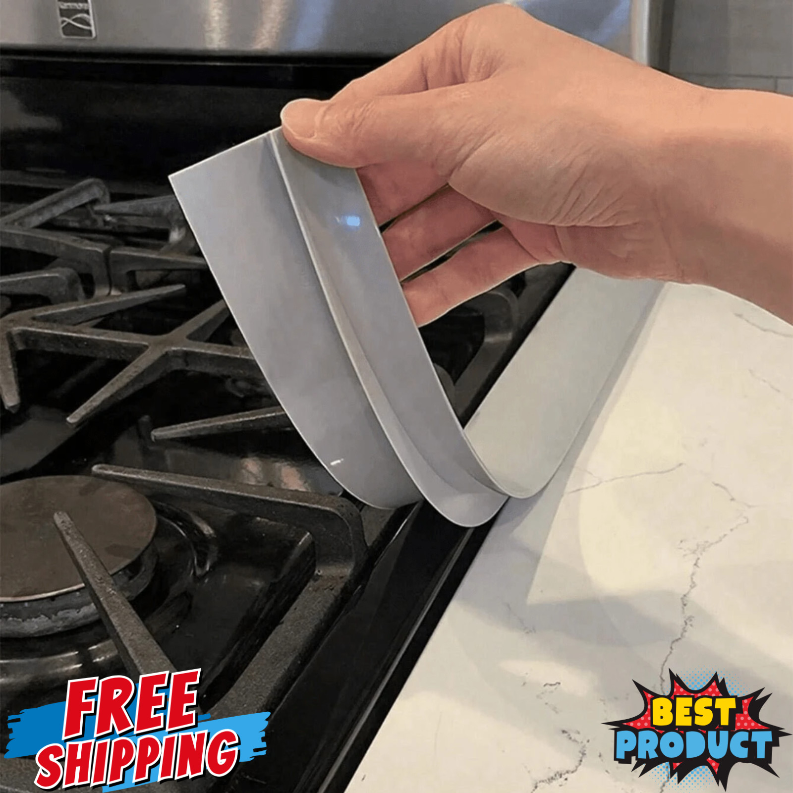 Stove Gap Cover Silicone Kitchen Heat Resistant Oven Counter Gap Filler for Home