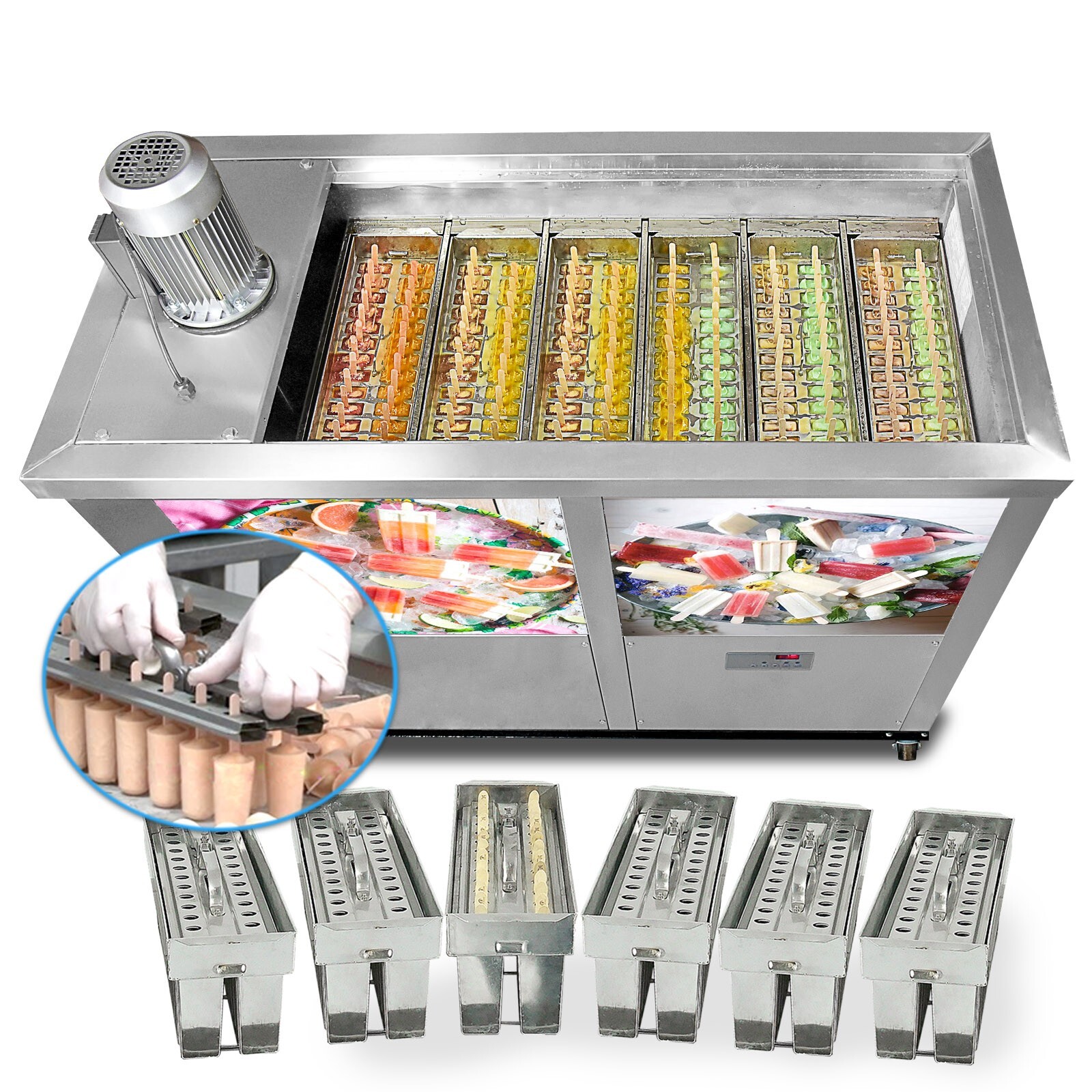 Kolice Commercial 6 Brazilian Slim Design Ice Sticks Popsicle Machine,Ice bars