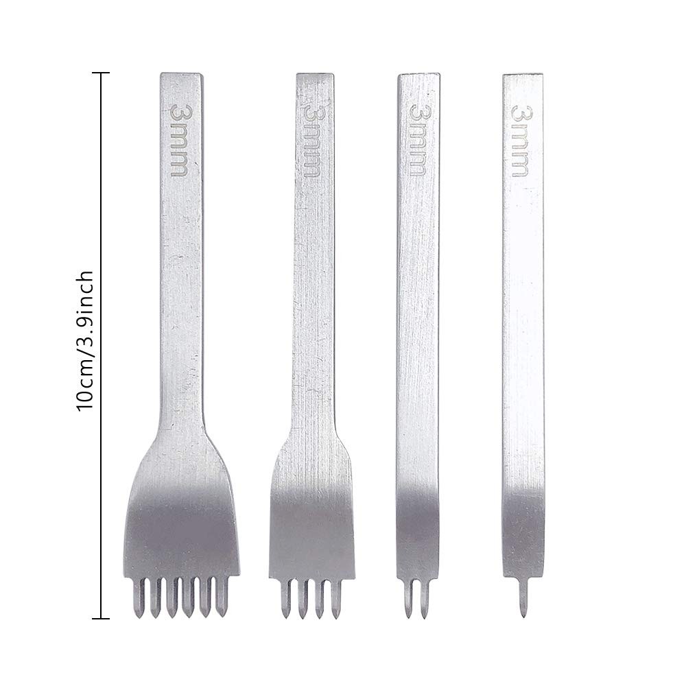 3mm Leather Craft Pricking Iron Graving Stitching Chisel Hole Punch Tools