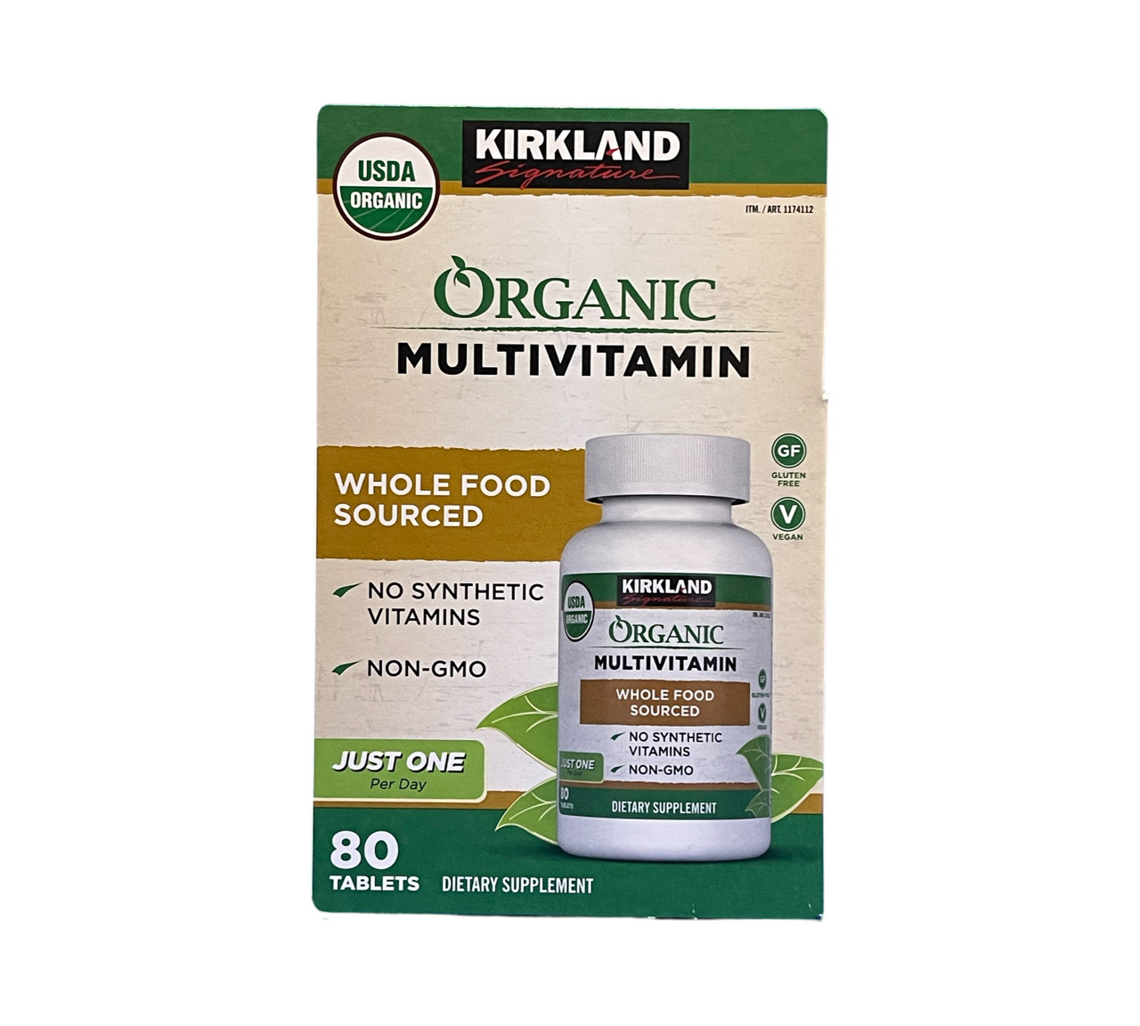 Kirkland Signature USDA Organic Multivitamin, 80 Tablets. EXP : 9/27
