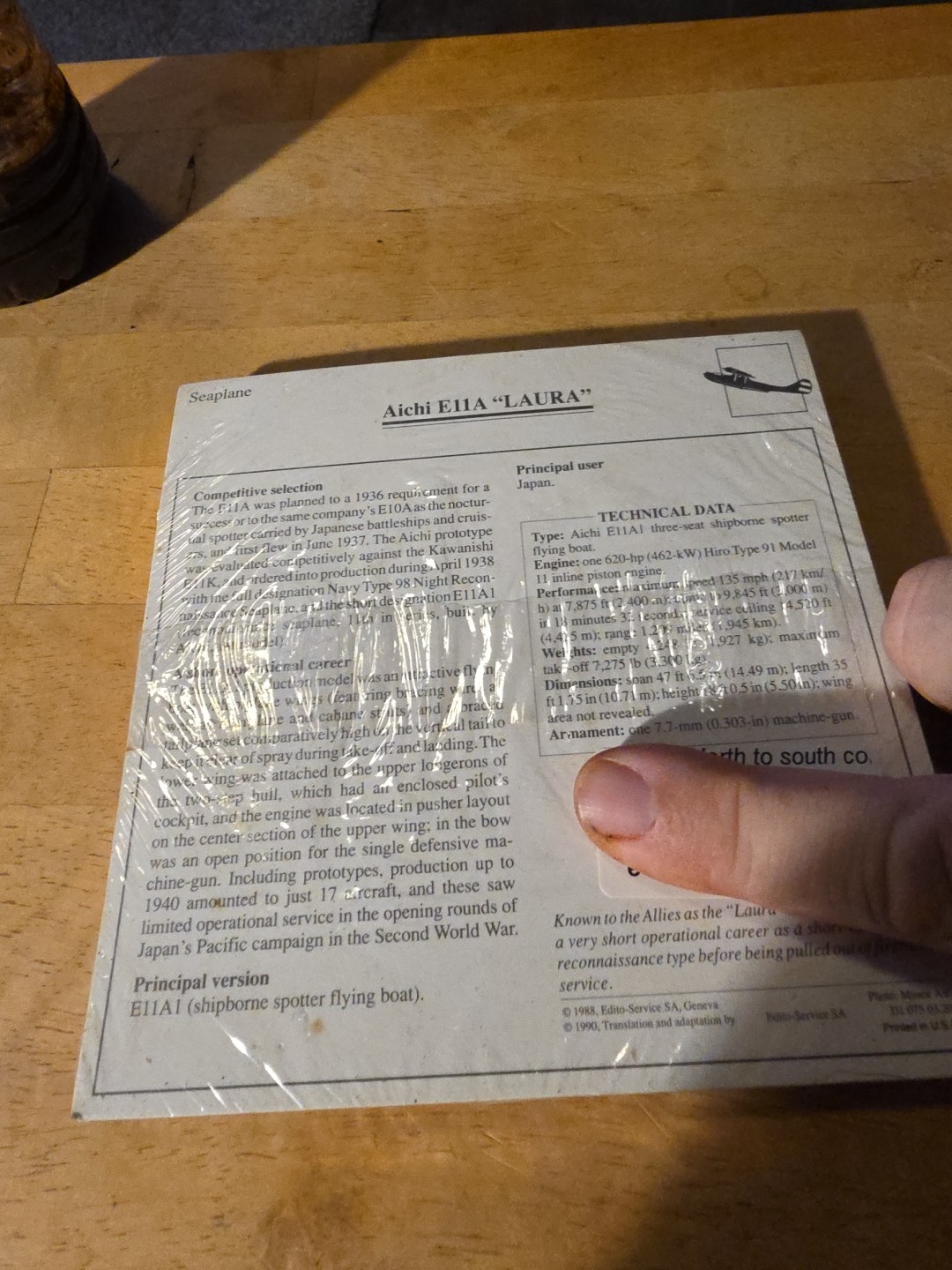 1990 Edito-services War Plane Pack W Stickers Unopened F-16