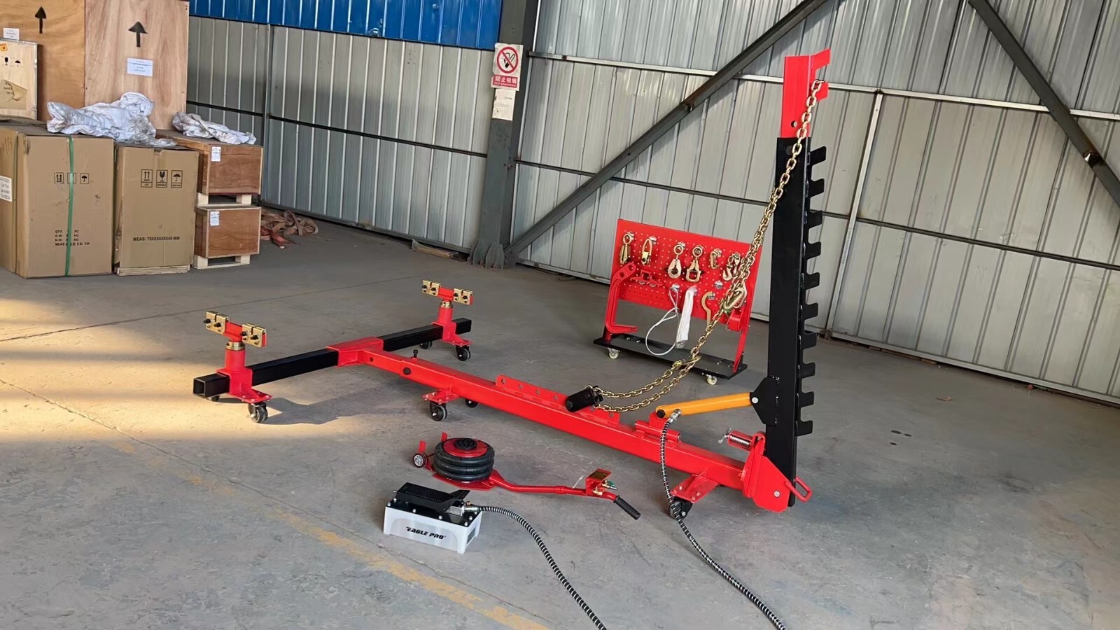 L Frame Machine L Puller Auto Body Frame Puller Chain Foot Pump Air Jack Clamps