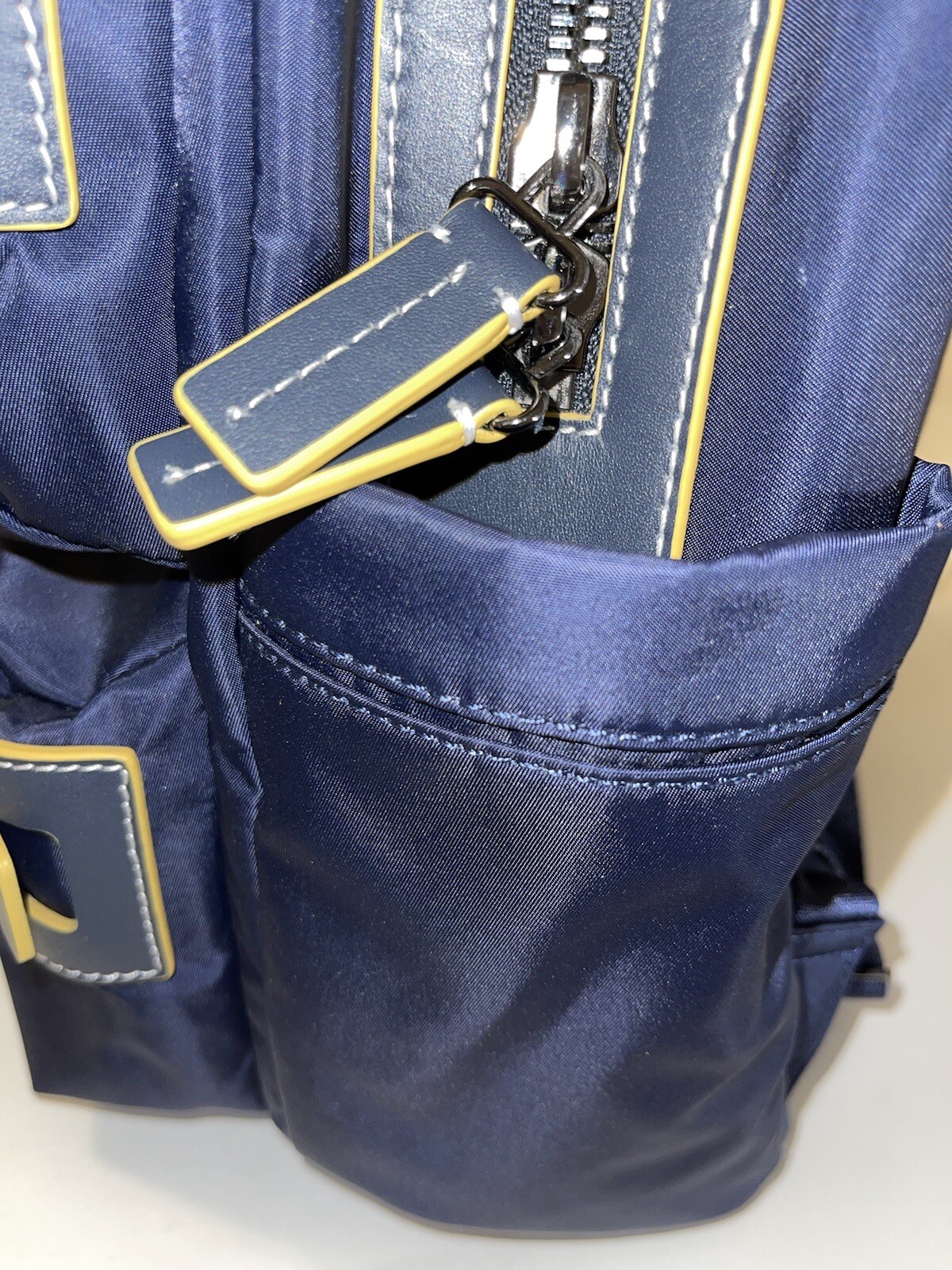 CARAA Apartment Blue Nylon Medium Backpack Zippers Padded Adjustable Straps