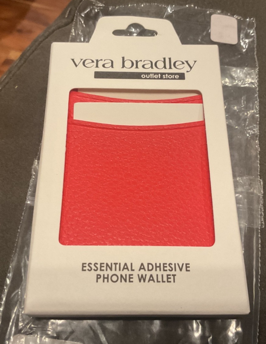 Vera Bradley -  Essential Adhesive Phone Wallet- NWT- English Ivy - Cayenne