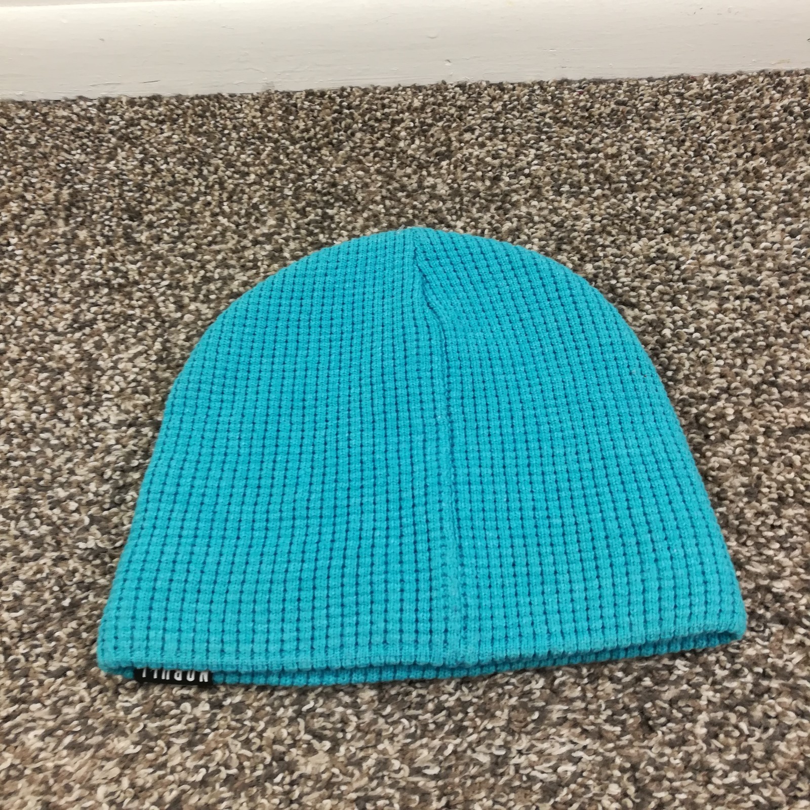 Nobull Waffle Knit Beanie Hat One Size Wool Blend Neon Blue