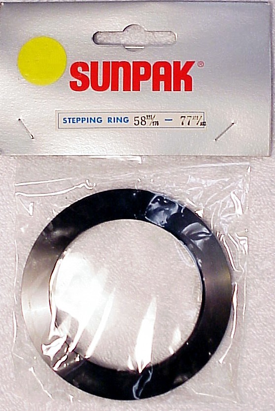 58-77mm Step-up Ring | Sunpack | Made in Japan | Best Machining | New | $6.95 |