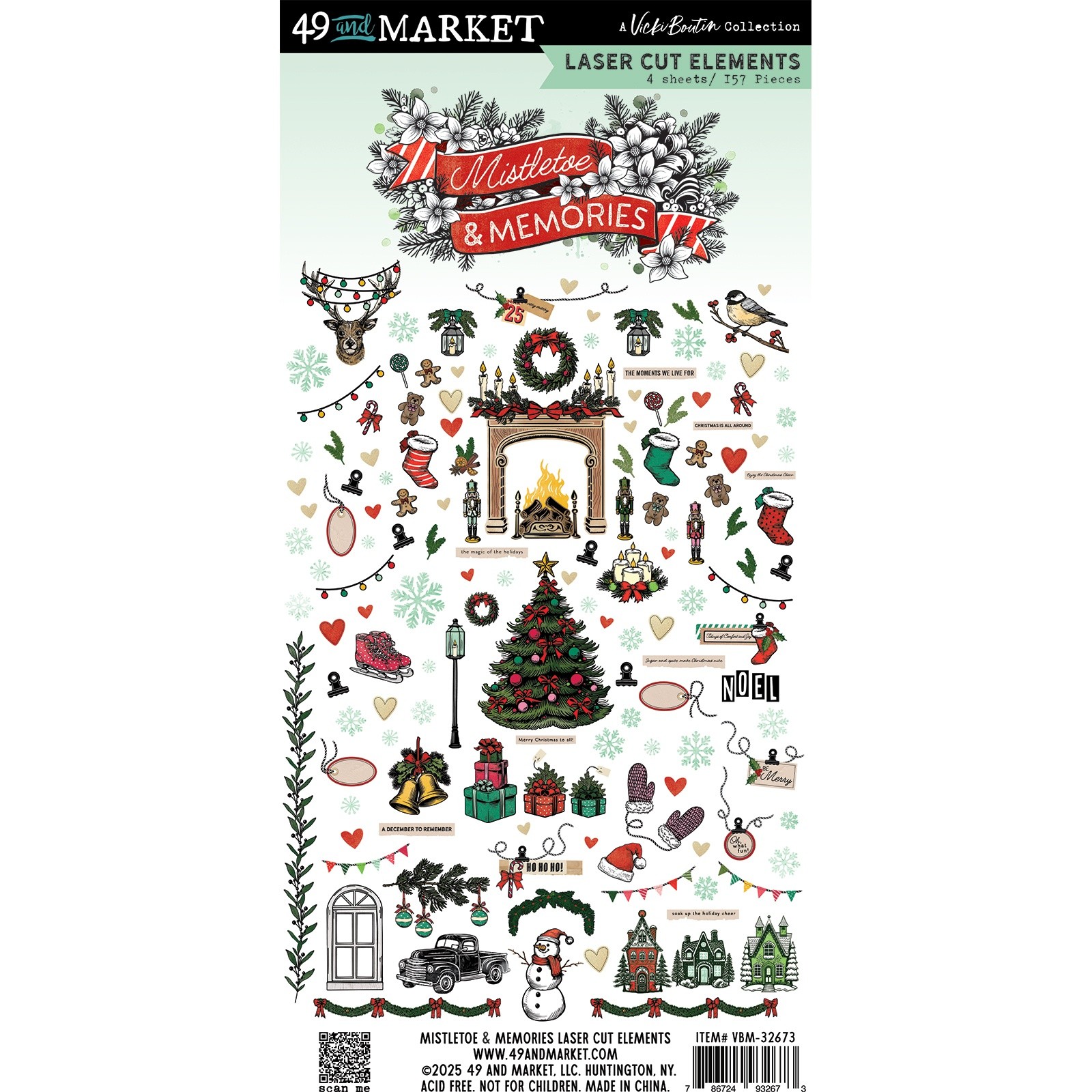 49 And Market Laser Cut Outs-Elements, Mistletoe And Memories