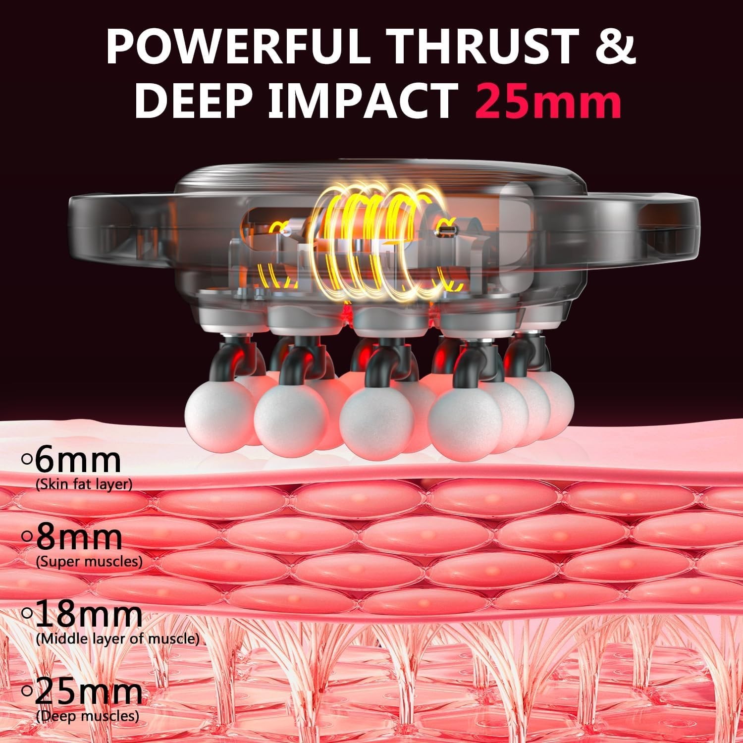 16-Head Massage Gun Set Deep Tissue Percussion Massager 3 Modes & 30 Intensity