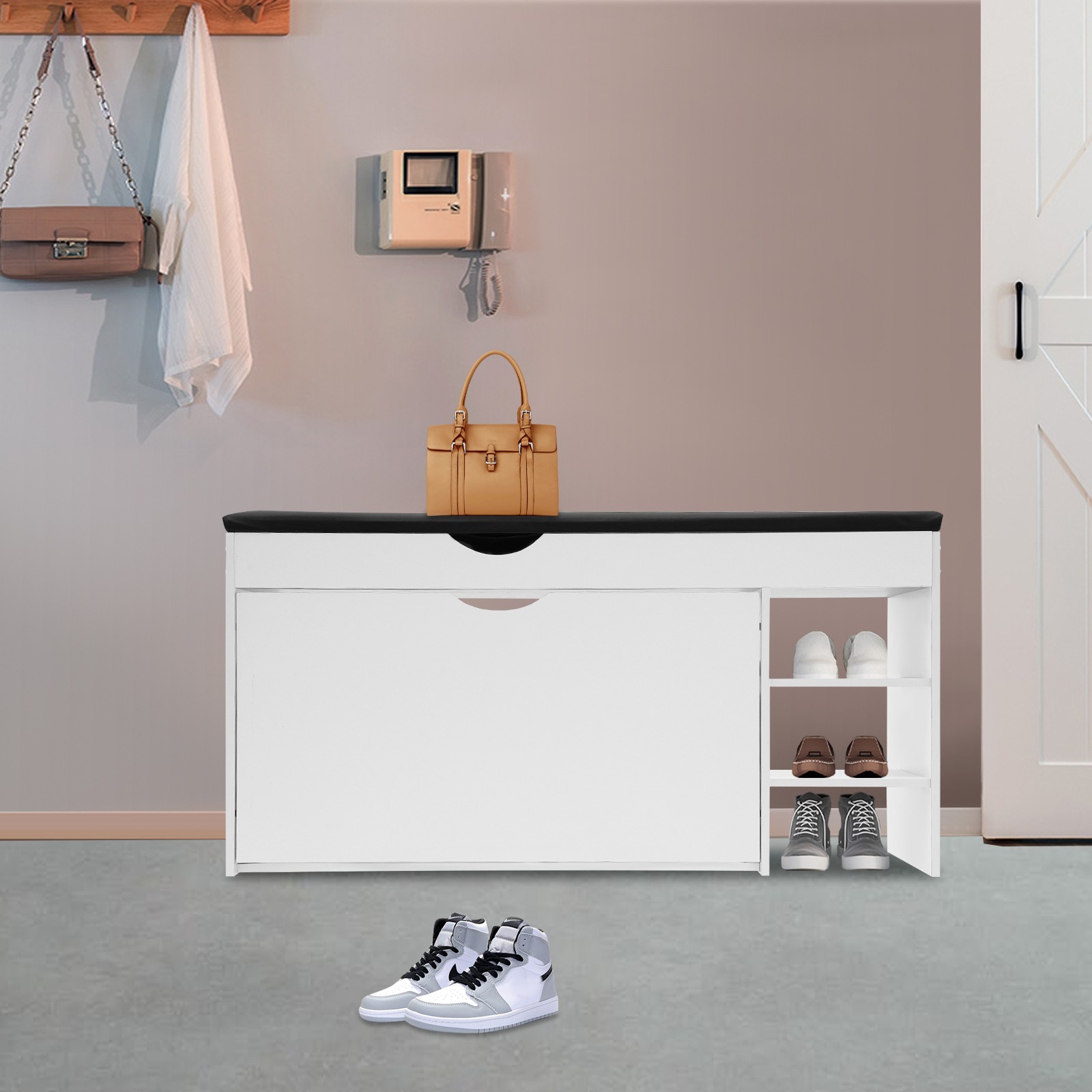 Shoe Bench, Shoe Storage Bench with Seat, Shoe Bench for Entrance