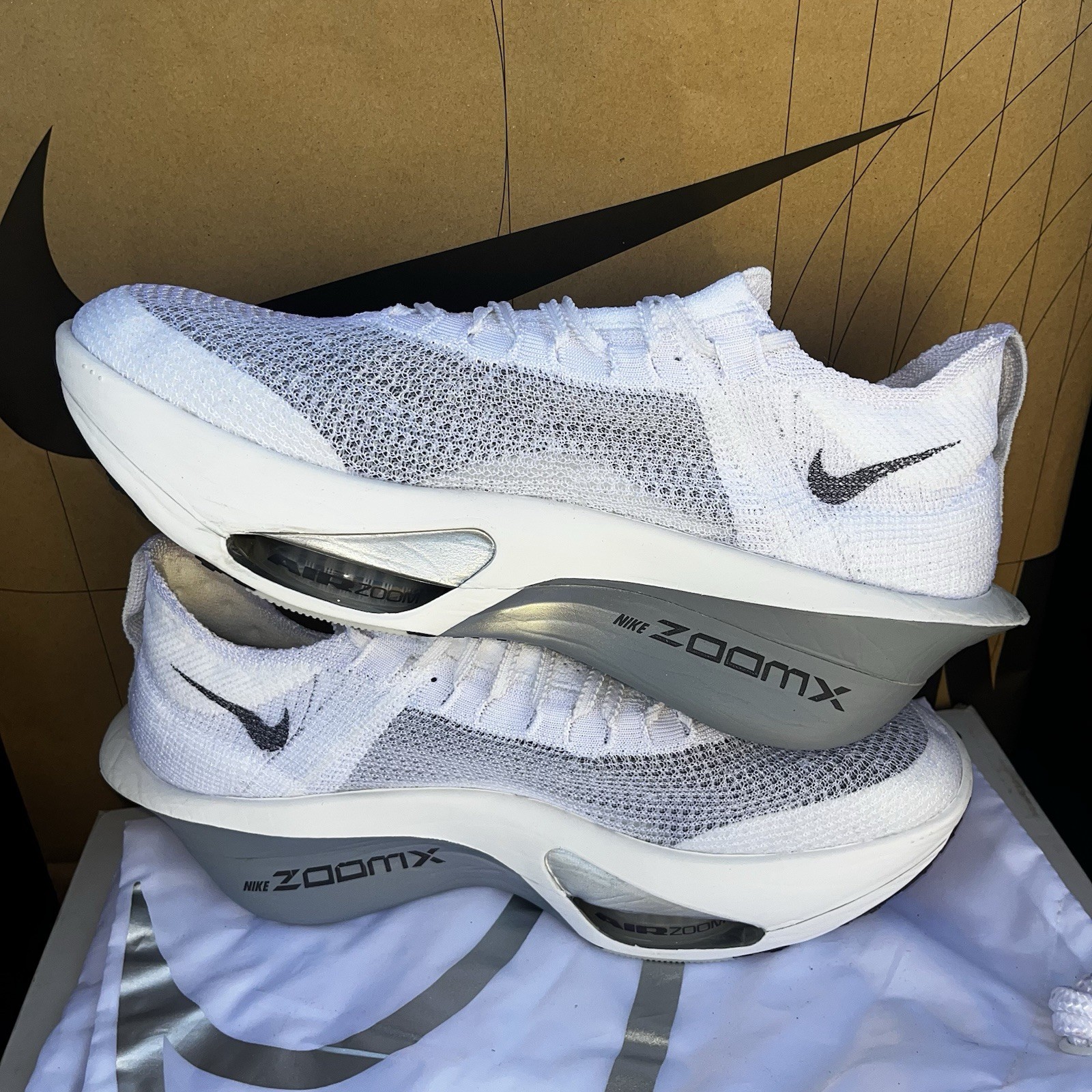 NBY Nike Air Zoom Alphafly Next% 3 White Grey NBY FD8311 101 Mens Size 15