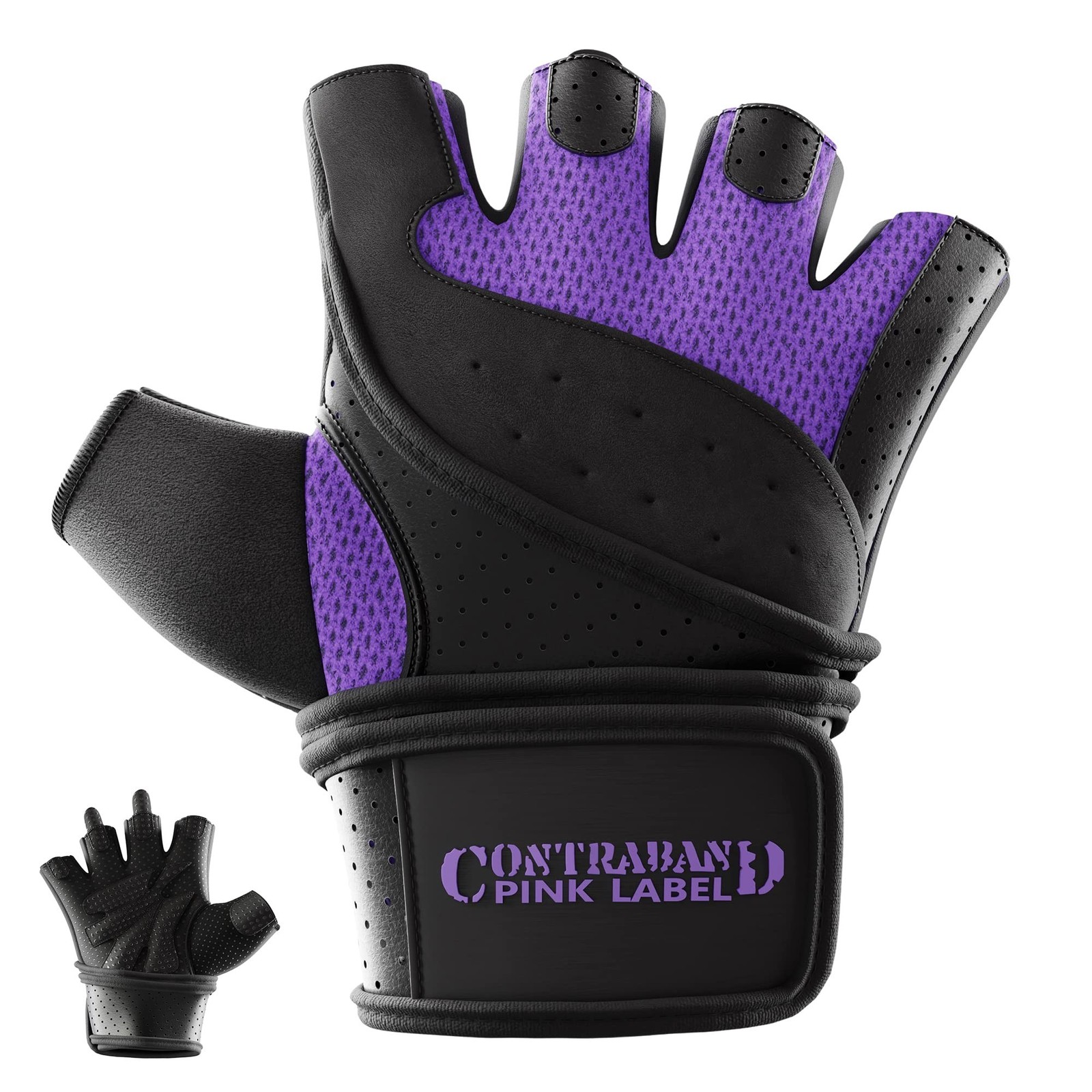 Contraband Pink Label 5737 Womens Padded Wrist Wrap Weight Lifting Gloves w/G...