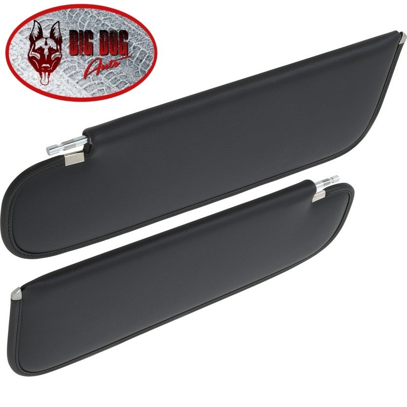 1962 - 1965 Chevy Nova II Assembled Sunvisors in 2295 GM Black - PAIR