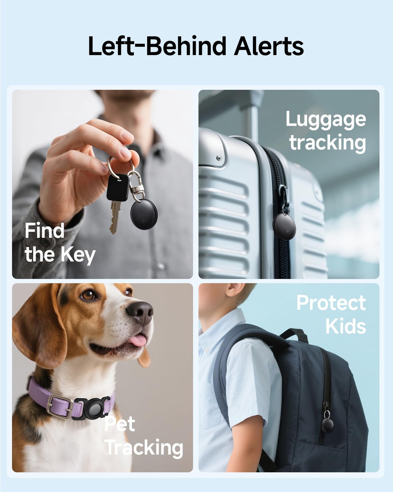Ekebaotek Compatible with Air Tracker Tags-4 Pack-Smart Bluetooth Black