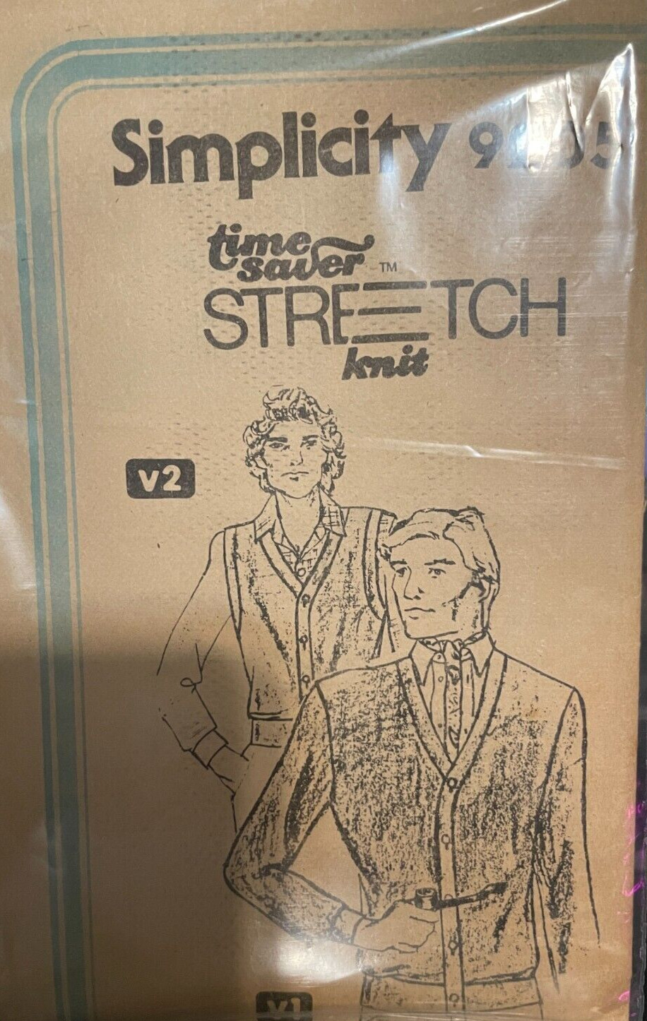Men's Cardigan Vest Pattern 9205 Size 40 42 44 Simplicity UnCut w/o Cover
