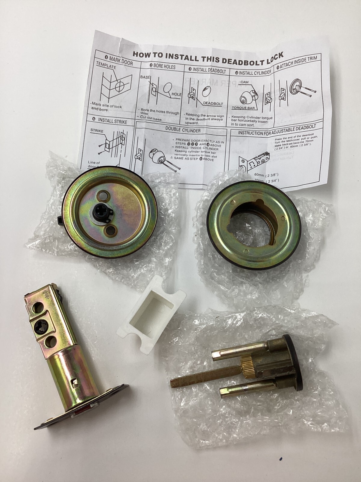 ADJUSTABLE DEADBOLT LOCK CYLINDER BRASS MATERIAL